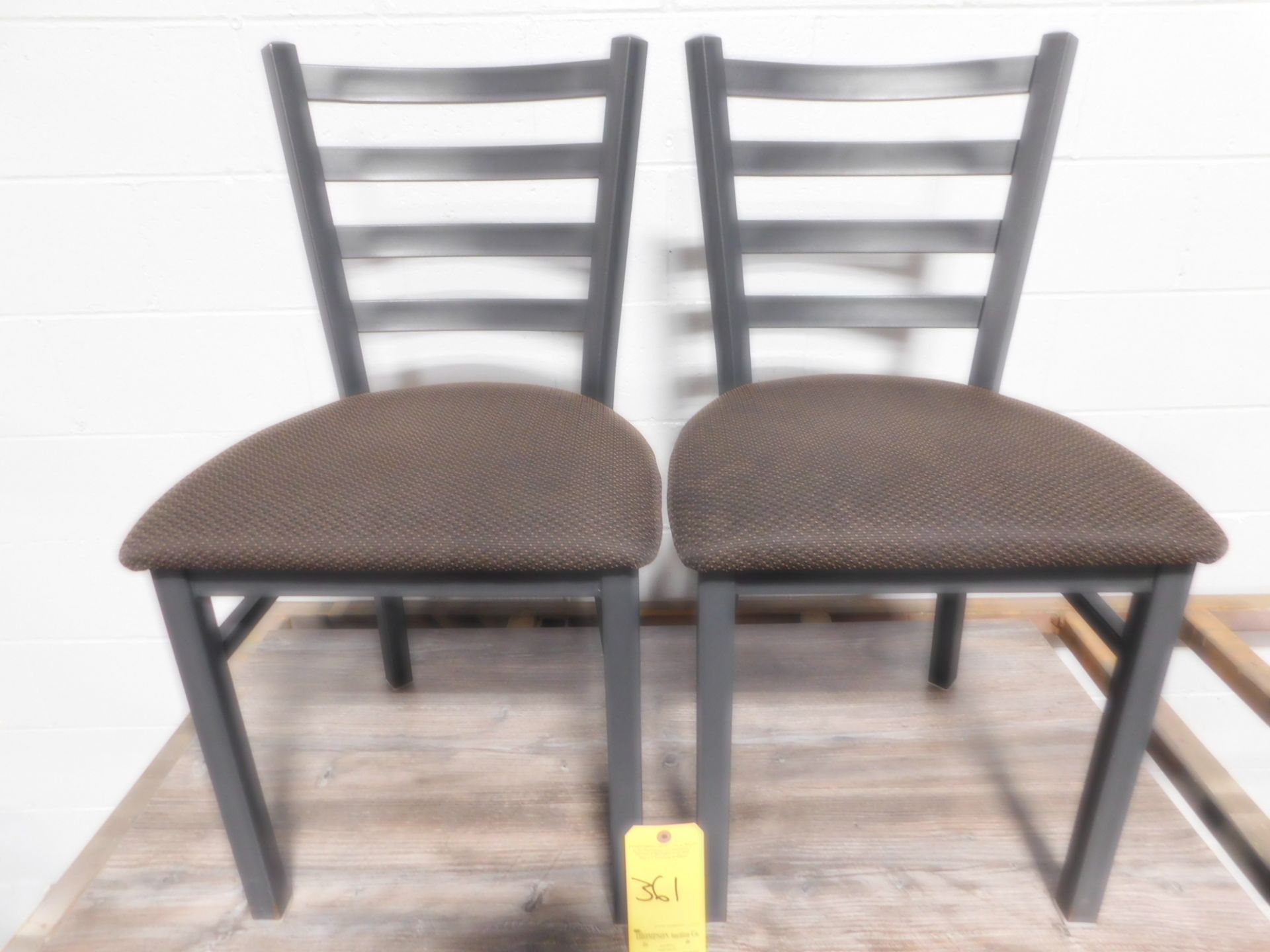(2) Fabric Seat Dining Room Chairs, Ladder Back