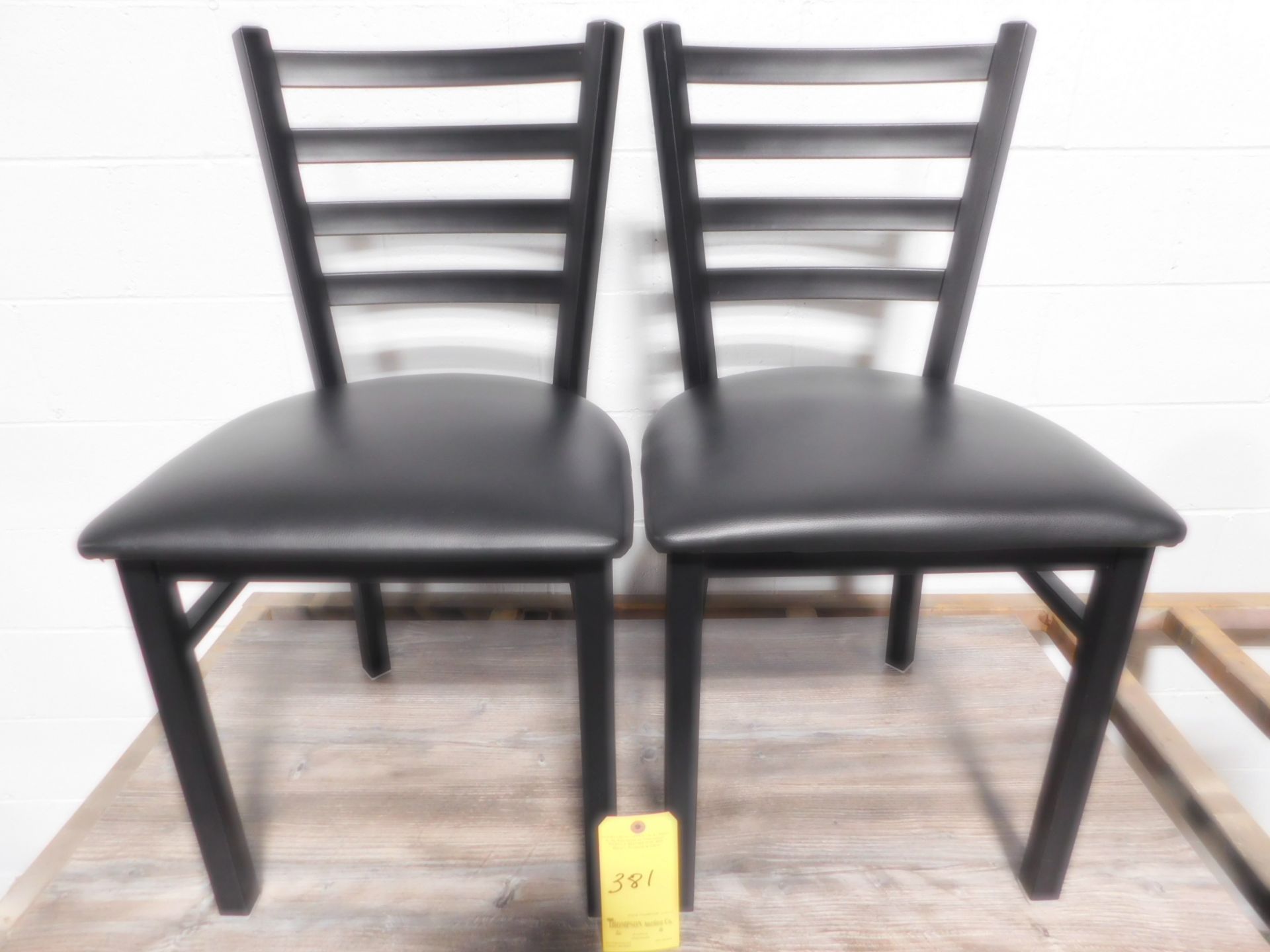 (2) Vinyl Seat Dining Room Chairs, Ladder Back