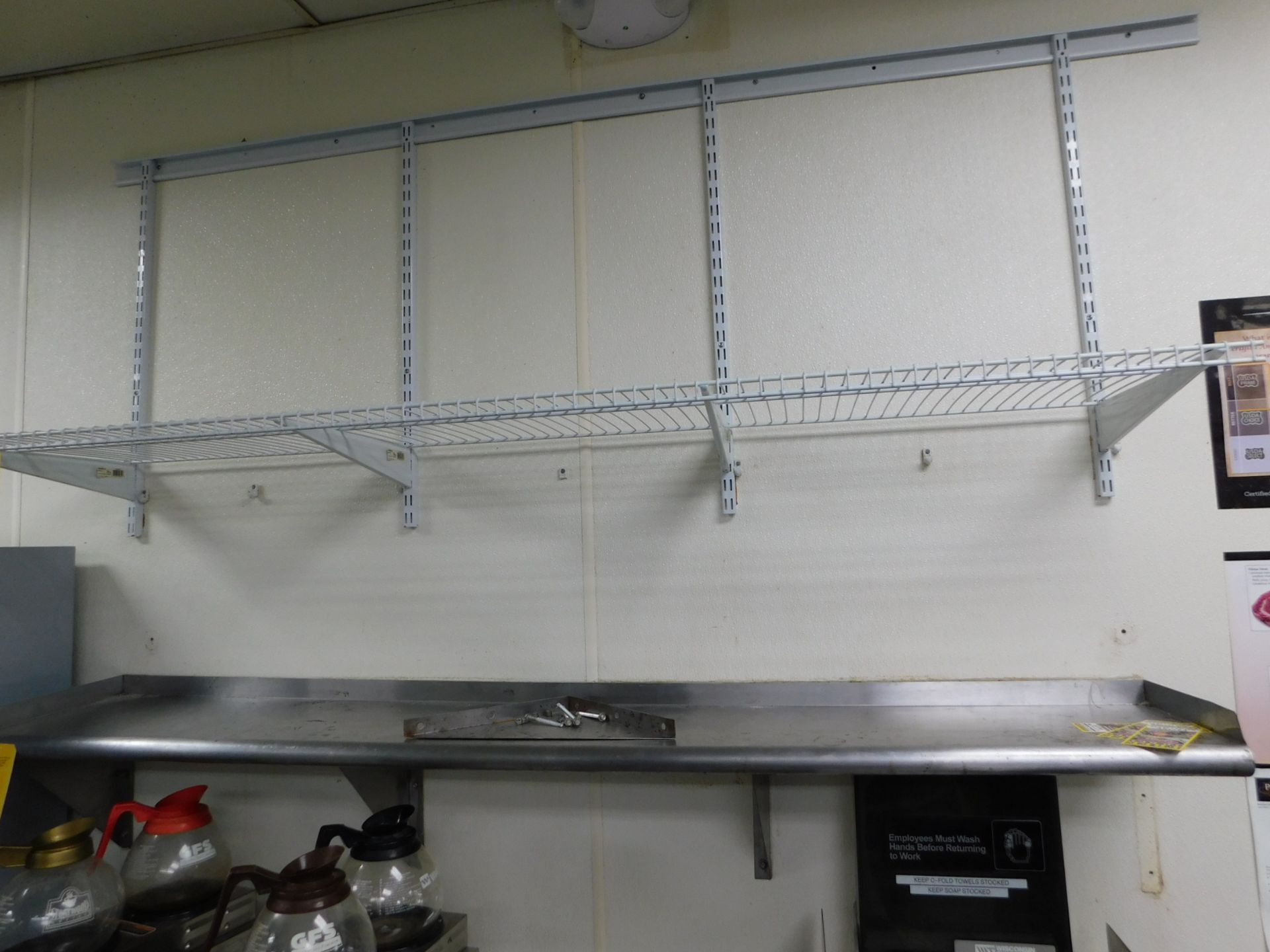 Stainless Shelf, 6'L with 6' Wire Shelf