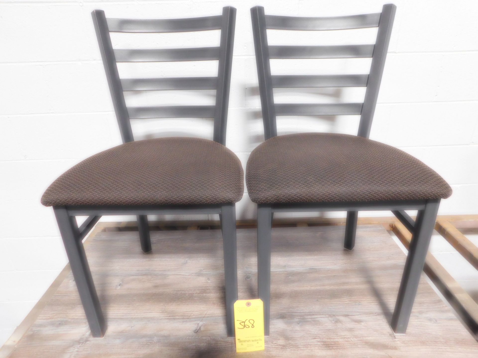 (2) Fabric Seat Dining Room Chairs, Ladder Back