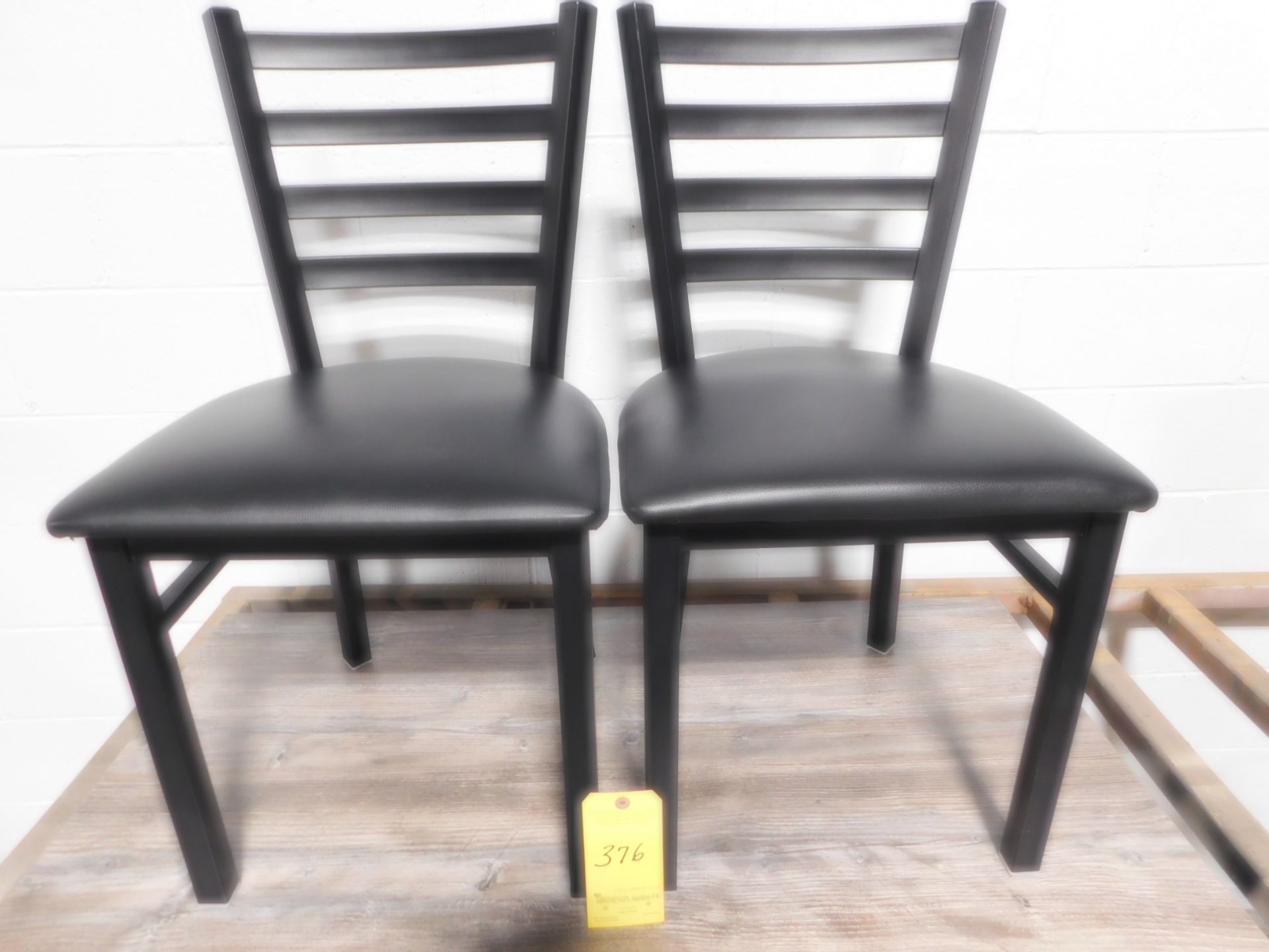 (2) Vinyl Seat Dining Room Chairs, Ladder Back