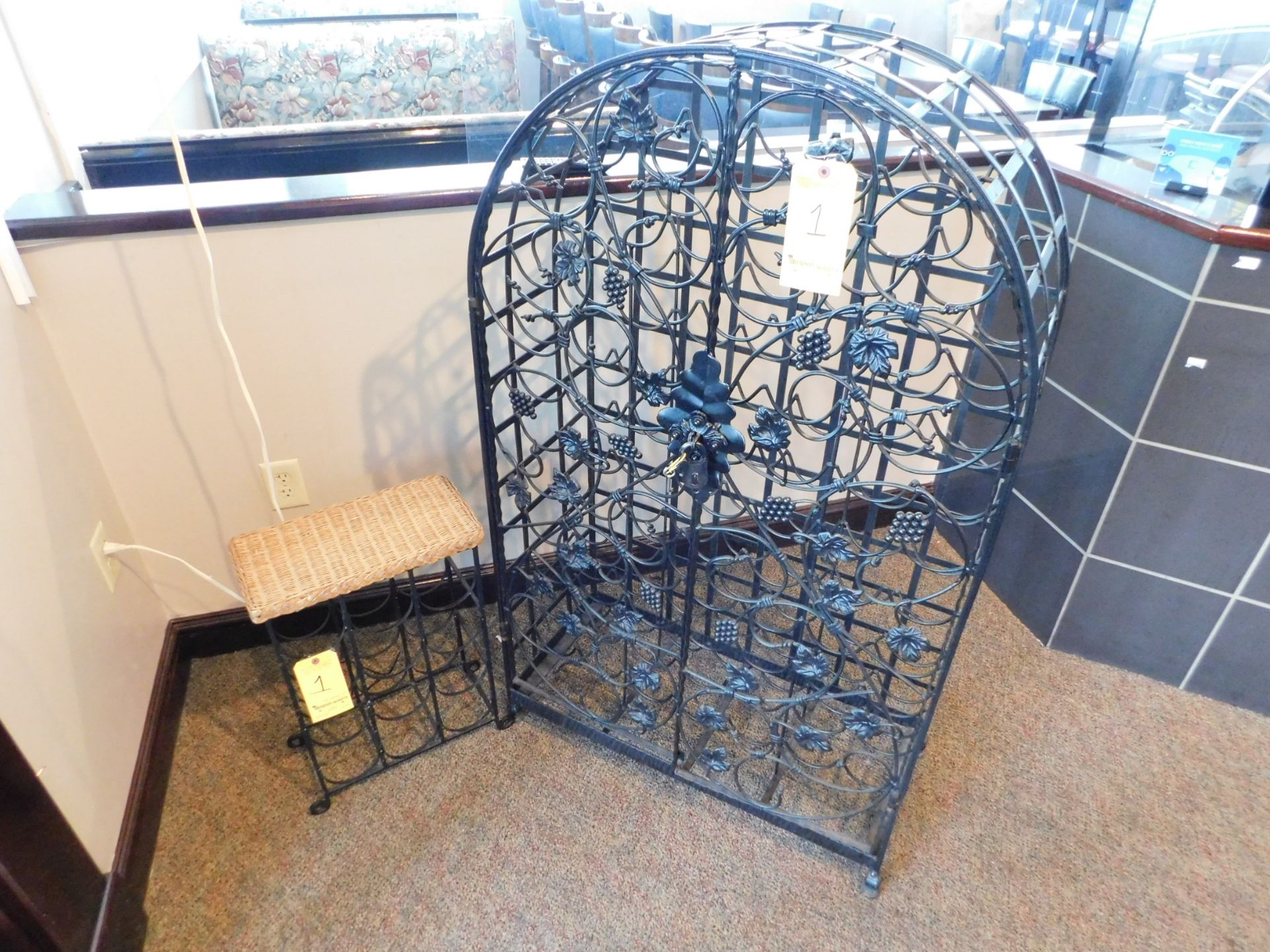 Wine Rack, Wicker Stool