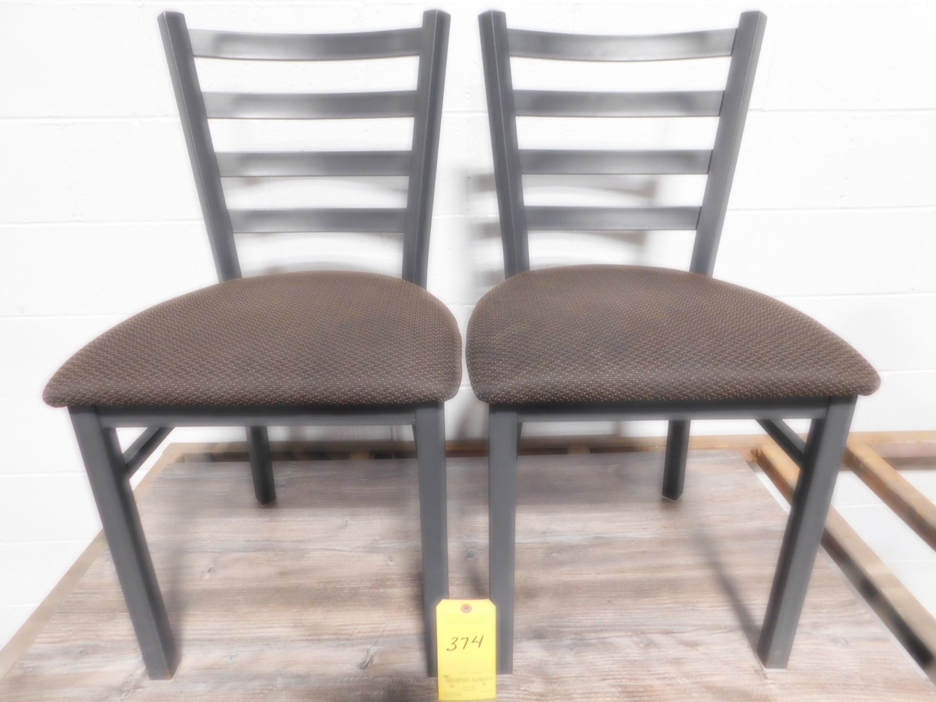 (2) Fabric Seat Dining Room Chairs, Ladder Back