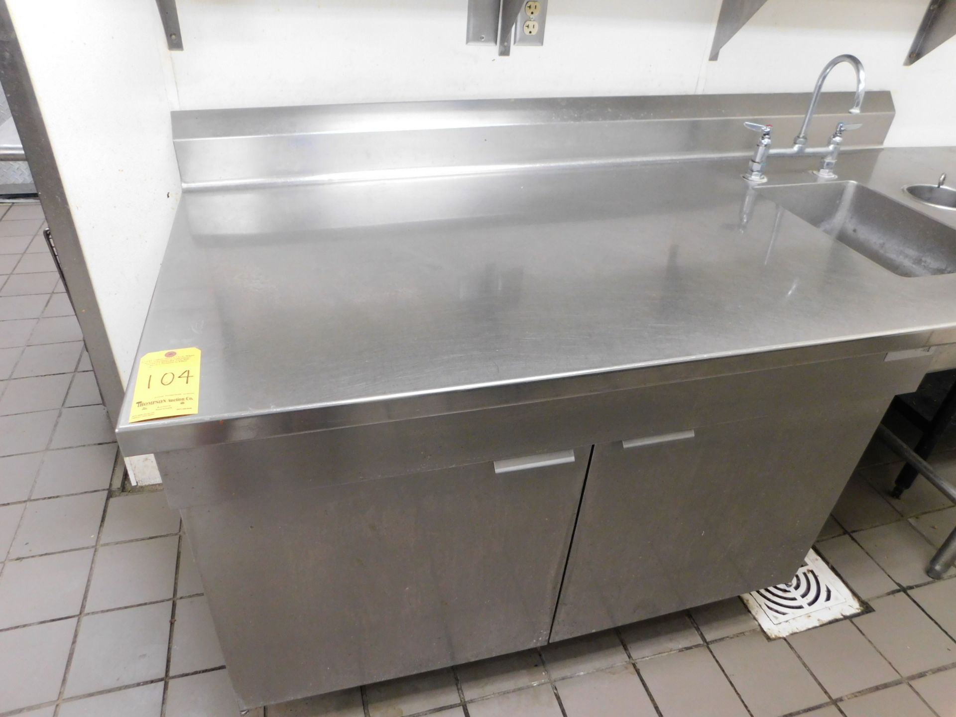 Refrigerated Prep Table with Sink, 7'L x 3'W x 36"T