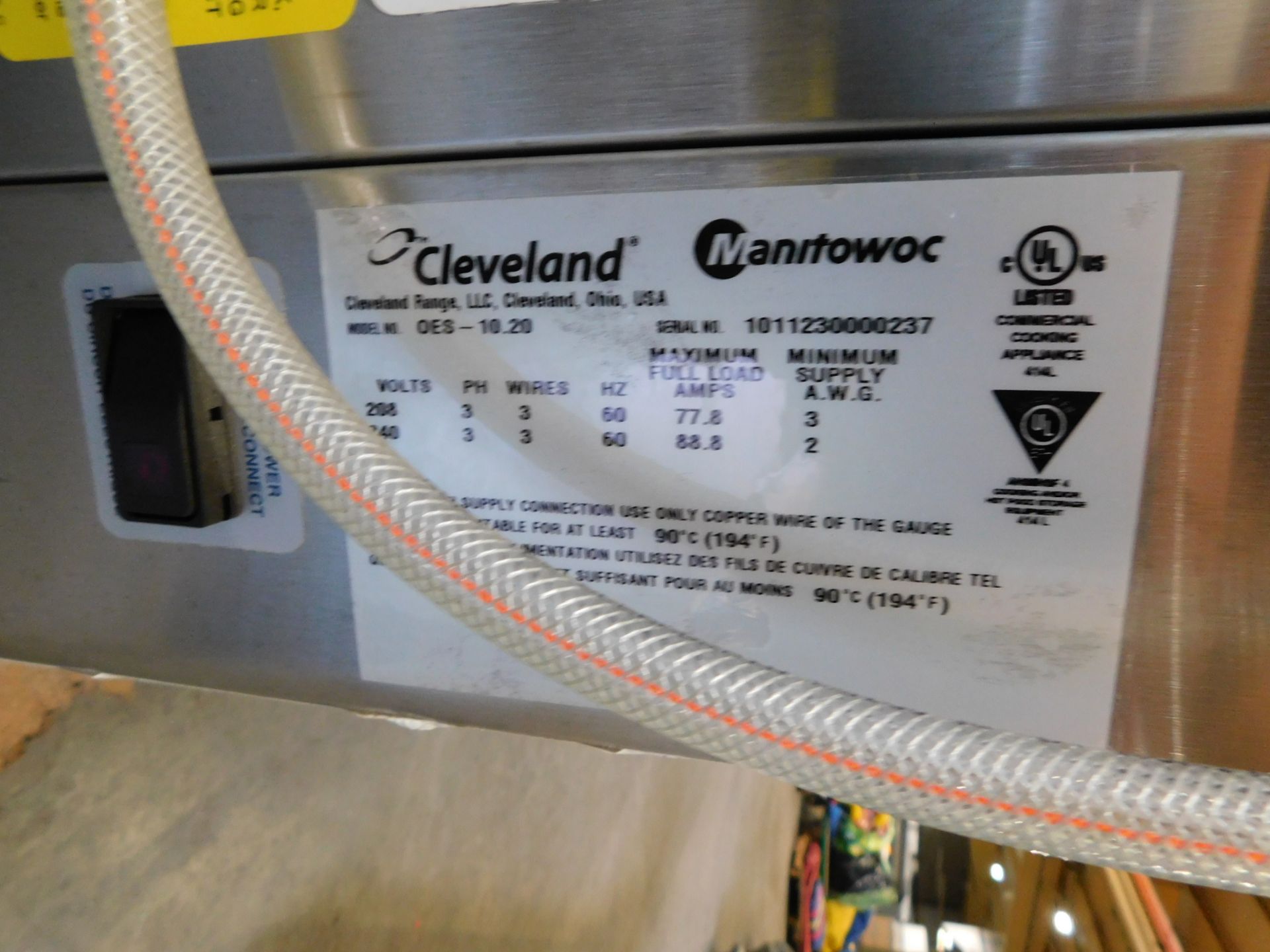 "NEW" Cleveland Convotherm 10.2 Series, model no. 0ES-10.2, 208/240 , 3 phase - Image 6 of 6