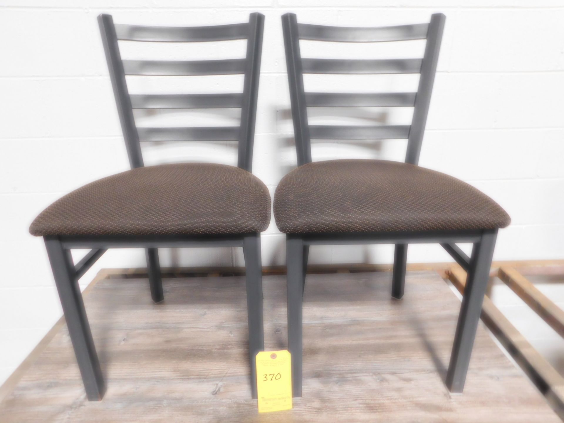 (2) Fabric Seat Dining Room Chairs, Ladder Back