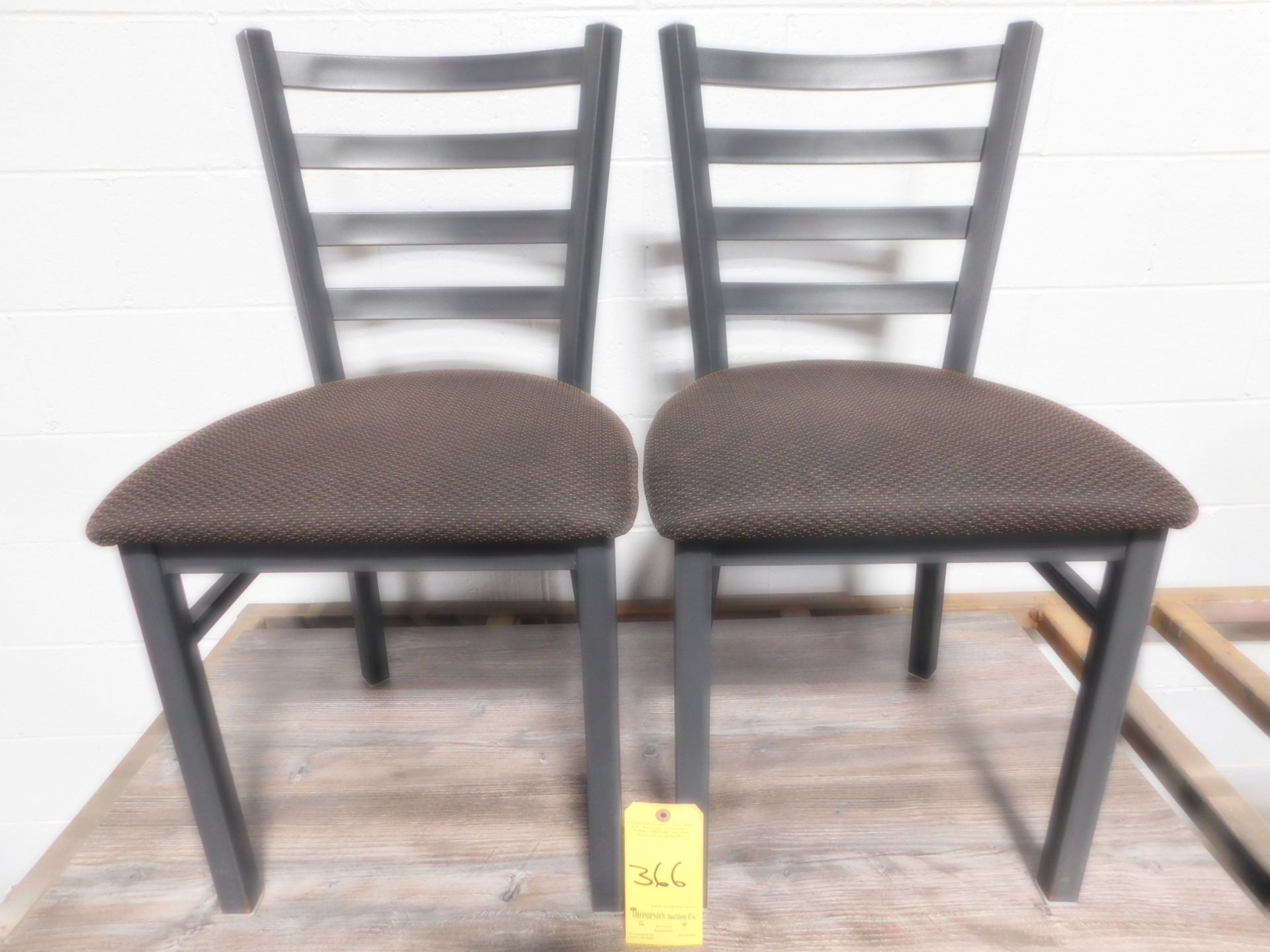 (2) Fabric Seat Dining Room Chairs, Ladder Back