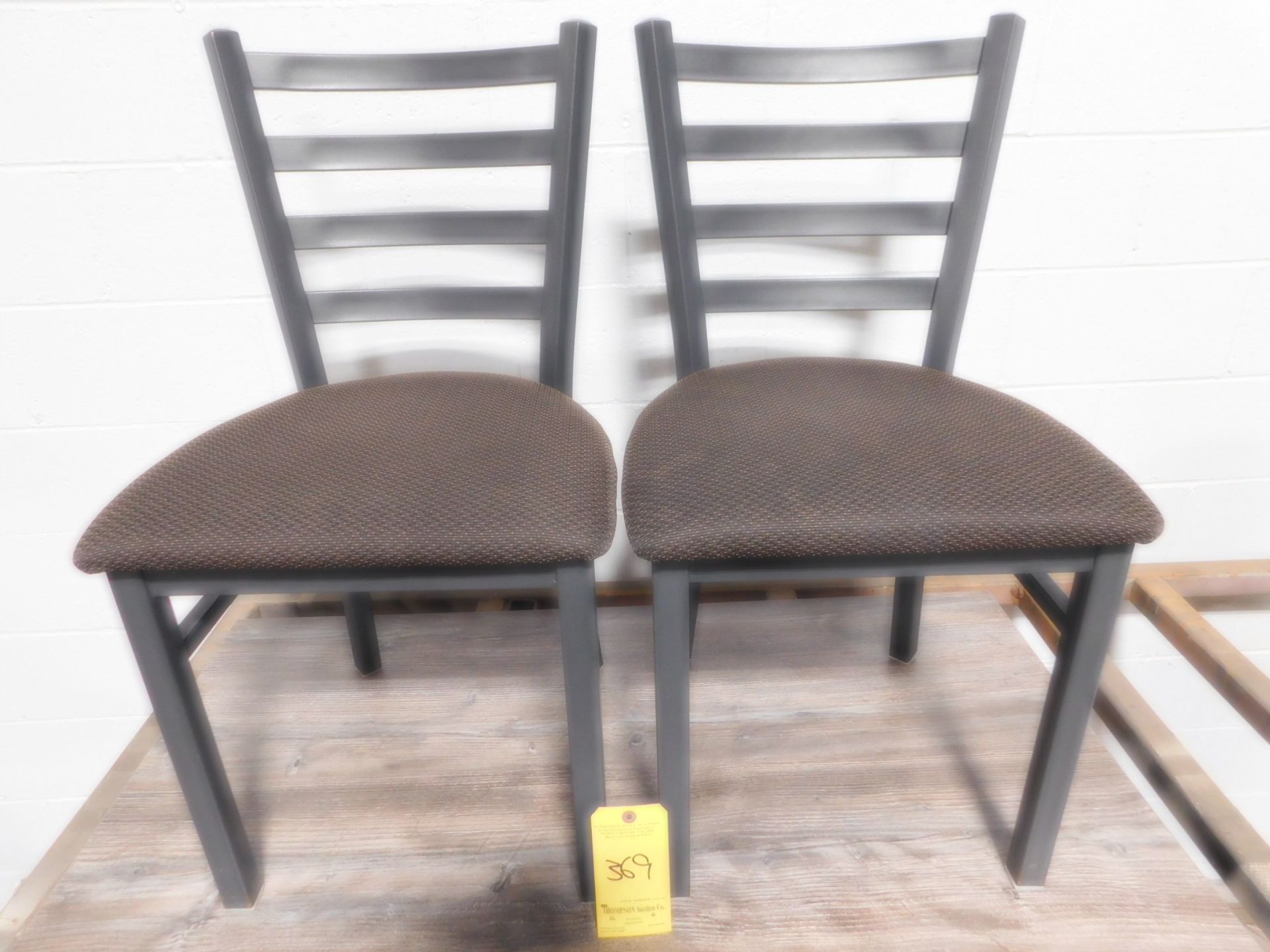 (2) Fabric Seat Dining Room Chairs, Ladder Back