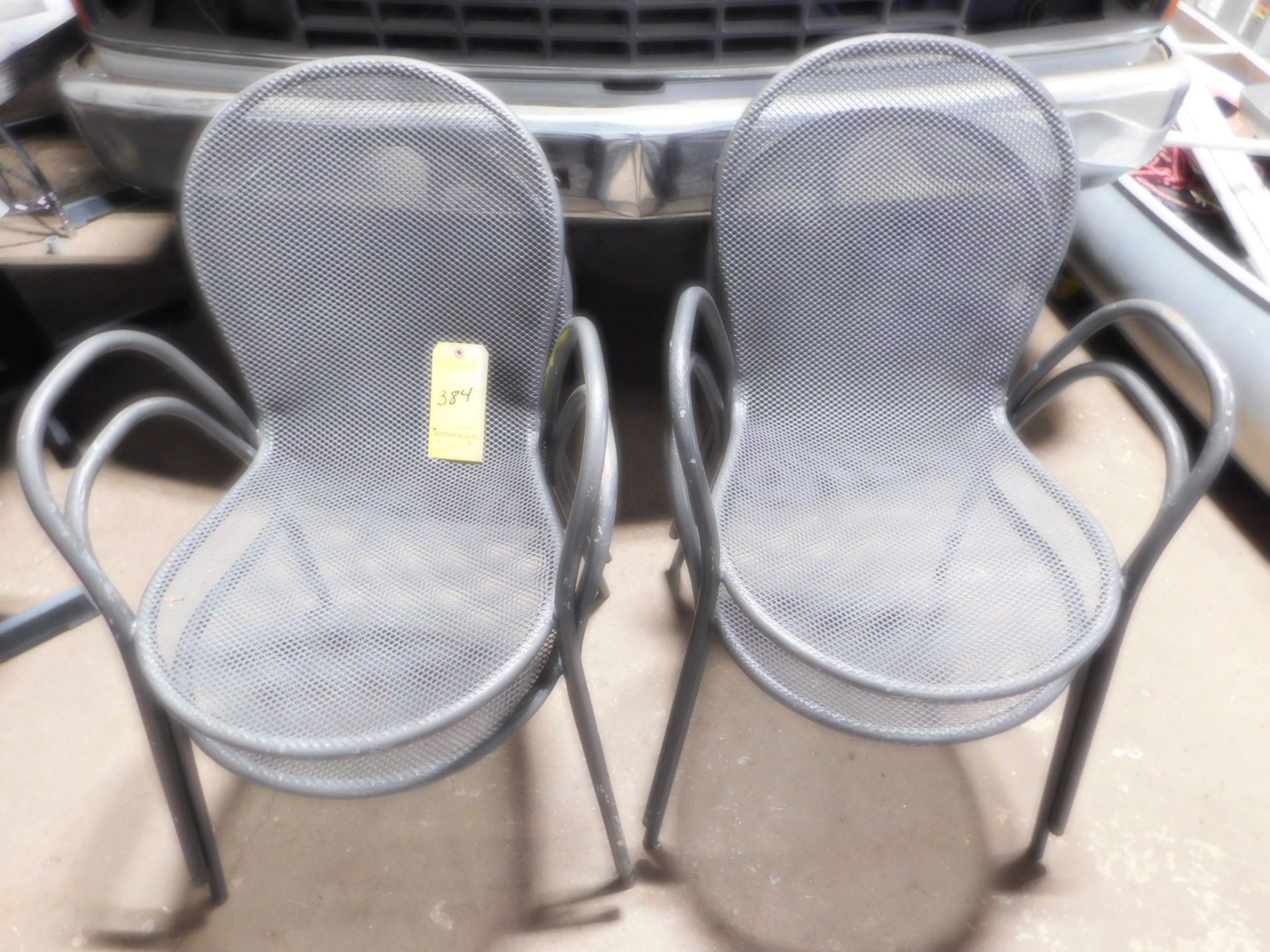 (4) Mesh Outdoor Arm Chairs