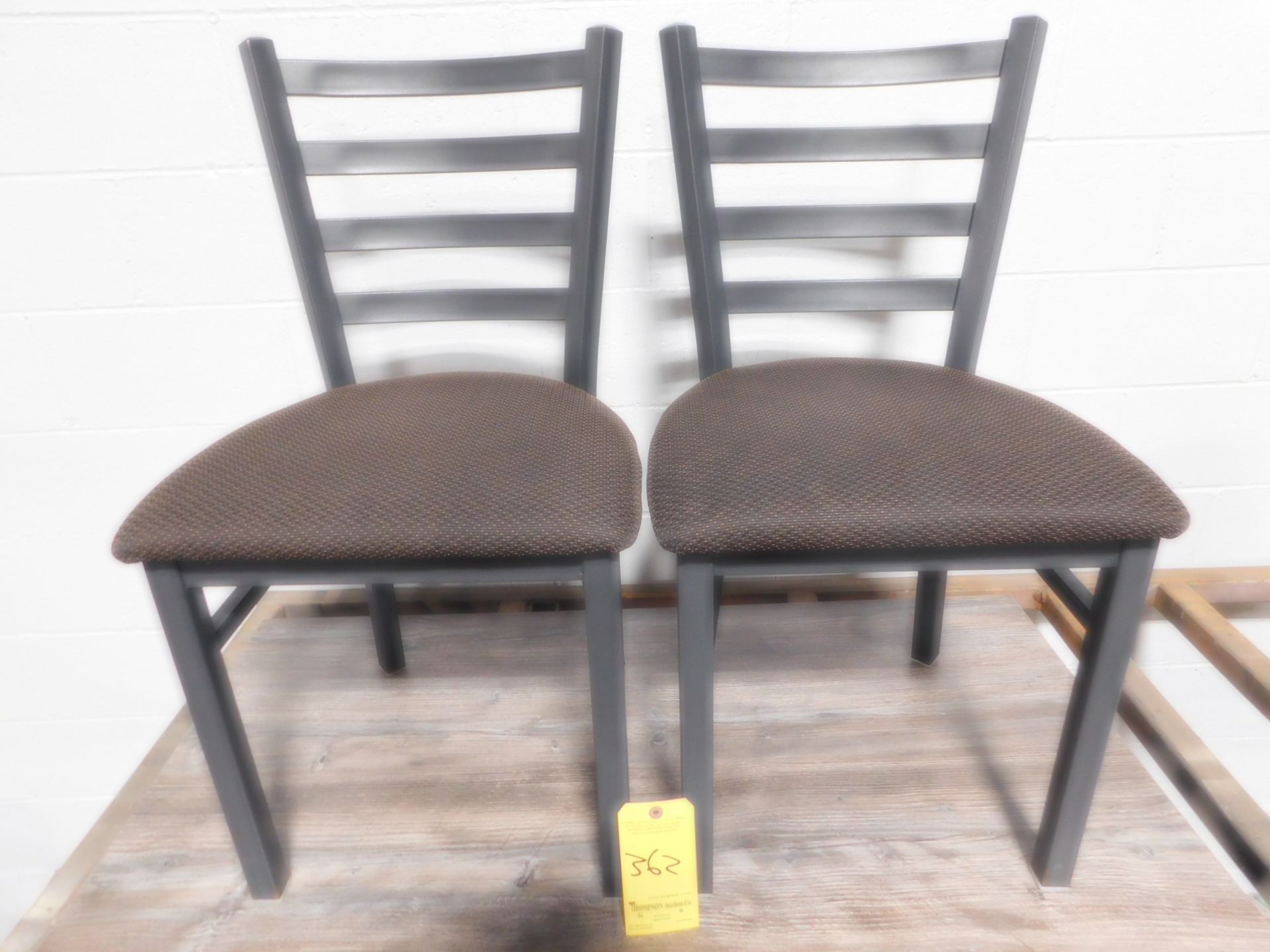 (2) Fabric Seat Dining Room Chairs, Ladder Back