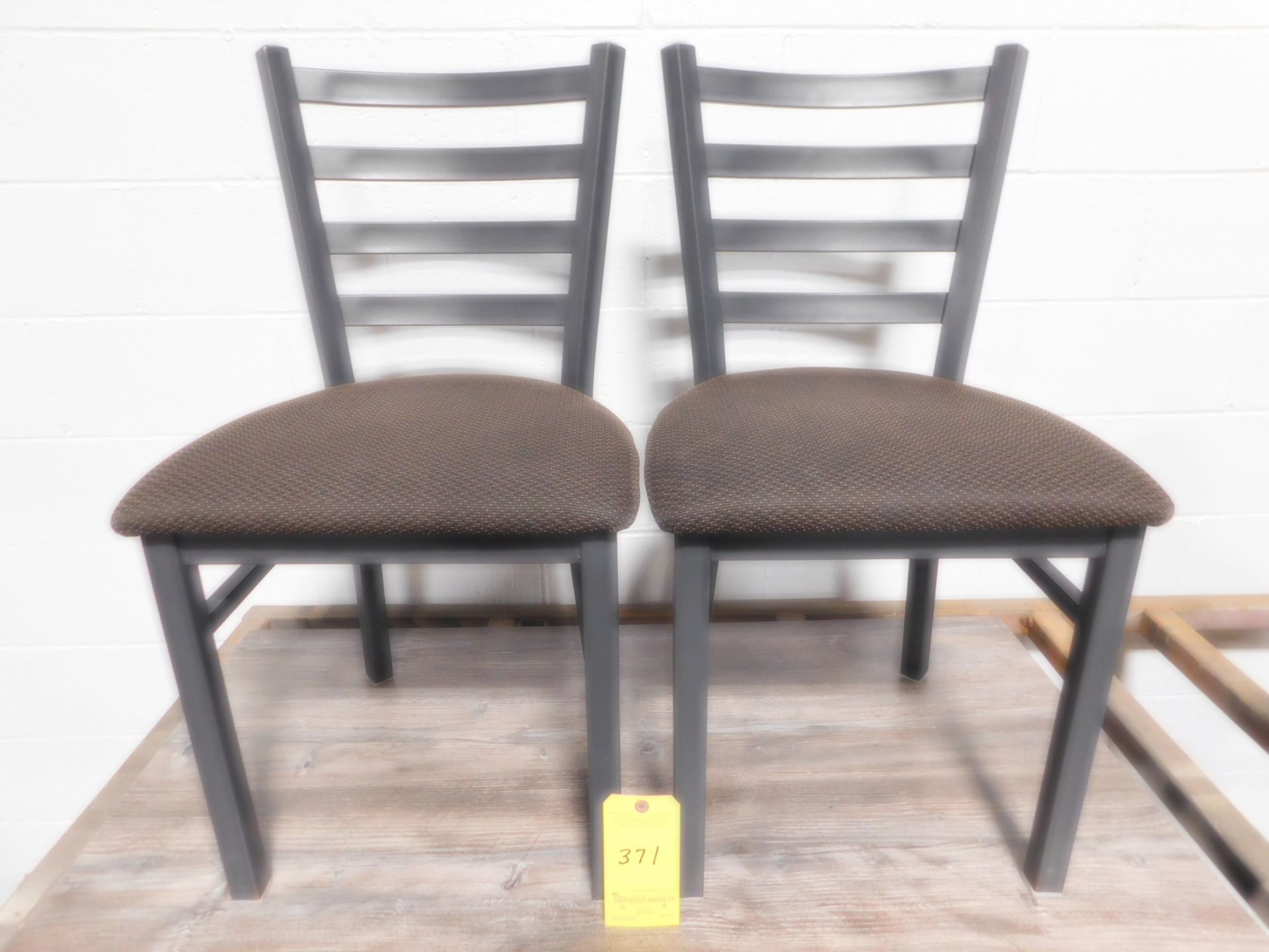 (2) Fabric Seat Dining Room Chairs, Ladder Back