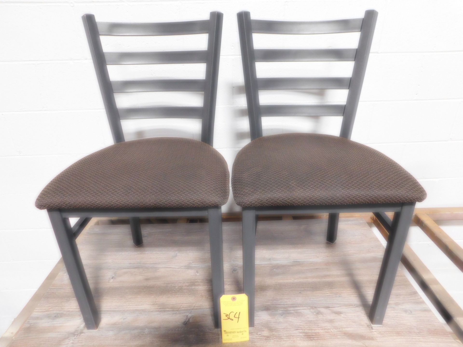 (2) Fabric Seat Dining Room Chairs, Ladder Back