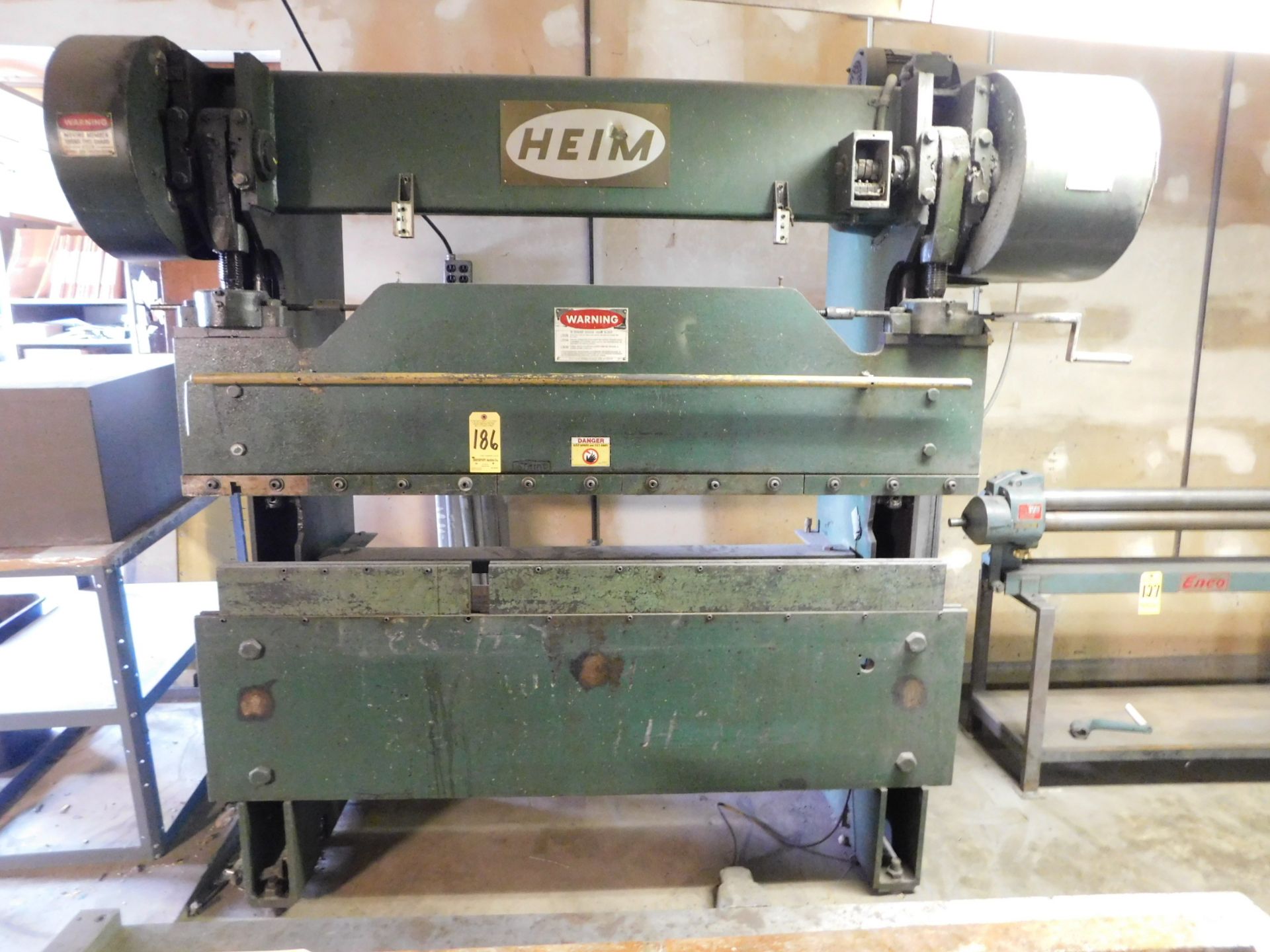 Heim Model 30-6 Press Brake sn 1558, 6'X30ton 6'6" Overall 5' Between housings Air Clutch, Manual