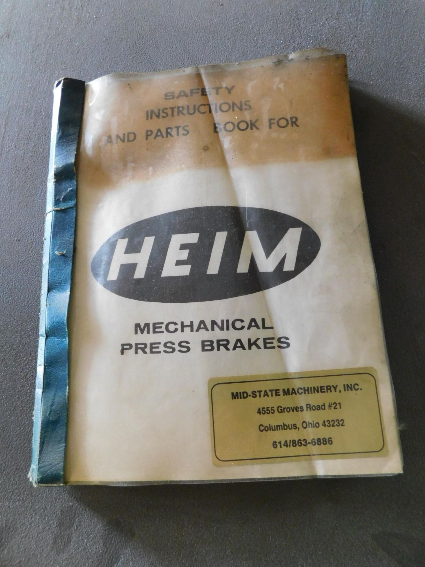 Heim Model 30-6 Press Brake sn 1558, 6'X30ton 6'6" Overall 5' Between housings Air Clutch, Manual - Image 8 of 8