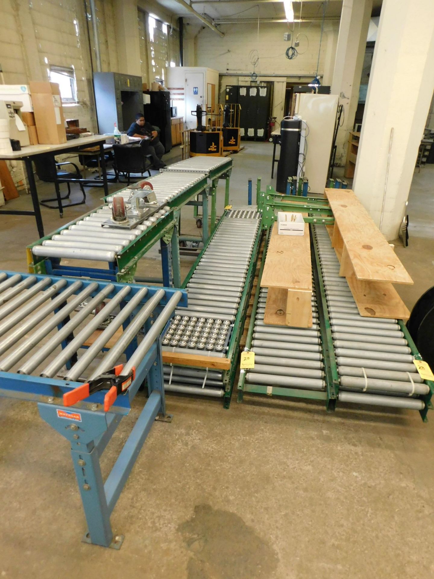 (5) 8' Sections of Roller Conveyor, (4) 4' Sections of Roller Conveyor with Stands