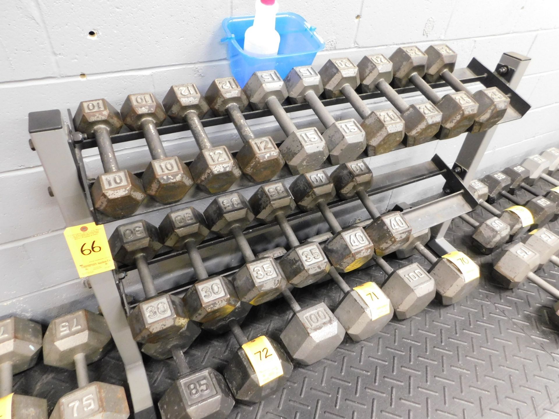 Everyoung Dumbells and Rack, (8) Sets of Dumbells #10, #12, #15, #20, @25, #30, #35 & #40