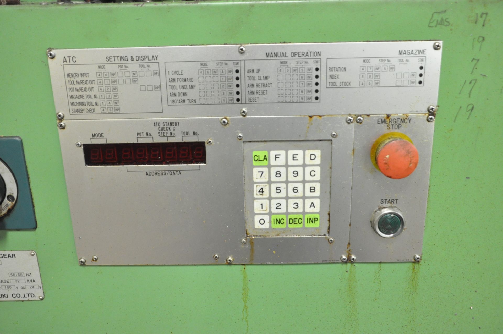 Hitachi Seiki Model VA40, CNC Vertical Machining Center, S/n VA-4222, System 6M CNC Controller, 25- - Image 8 of 11