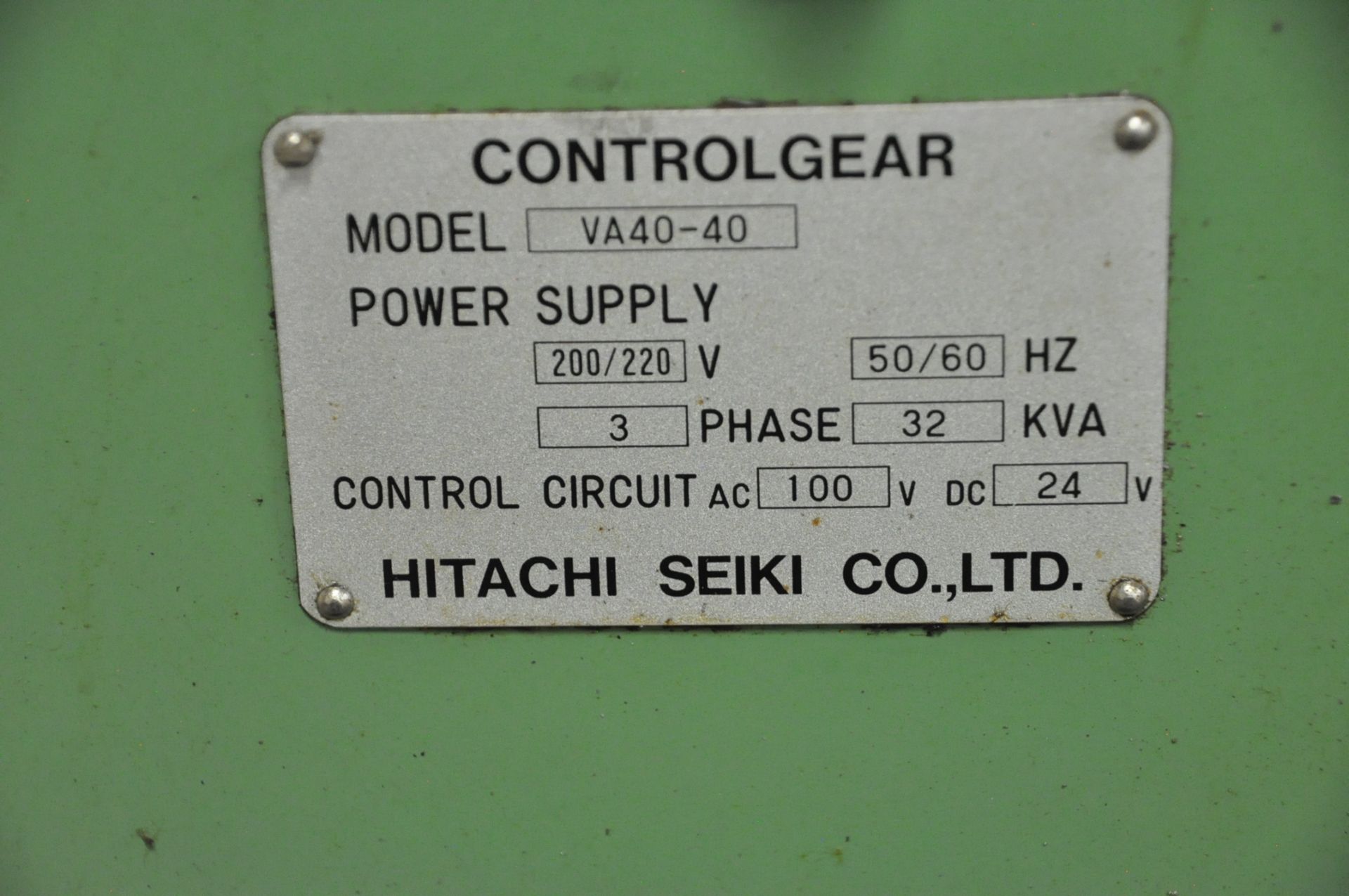 Hitachi Seiki Model VA40, CNC Vertical Machining Center, S/n VA-4222, System 6M CNC Controller, 25- - Image 10 of 11