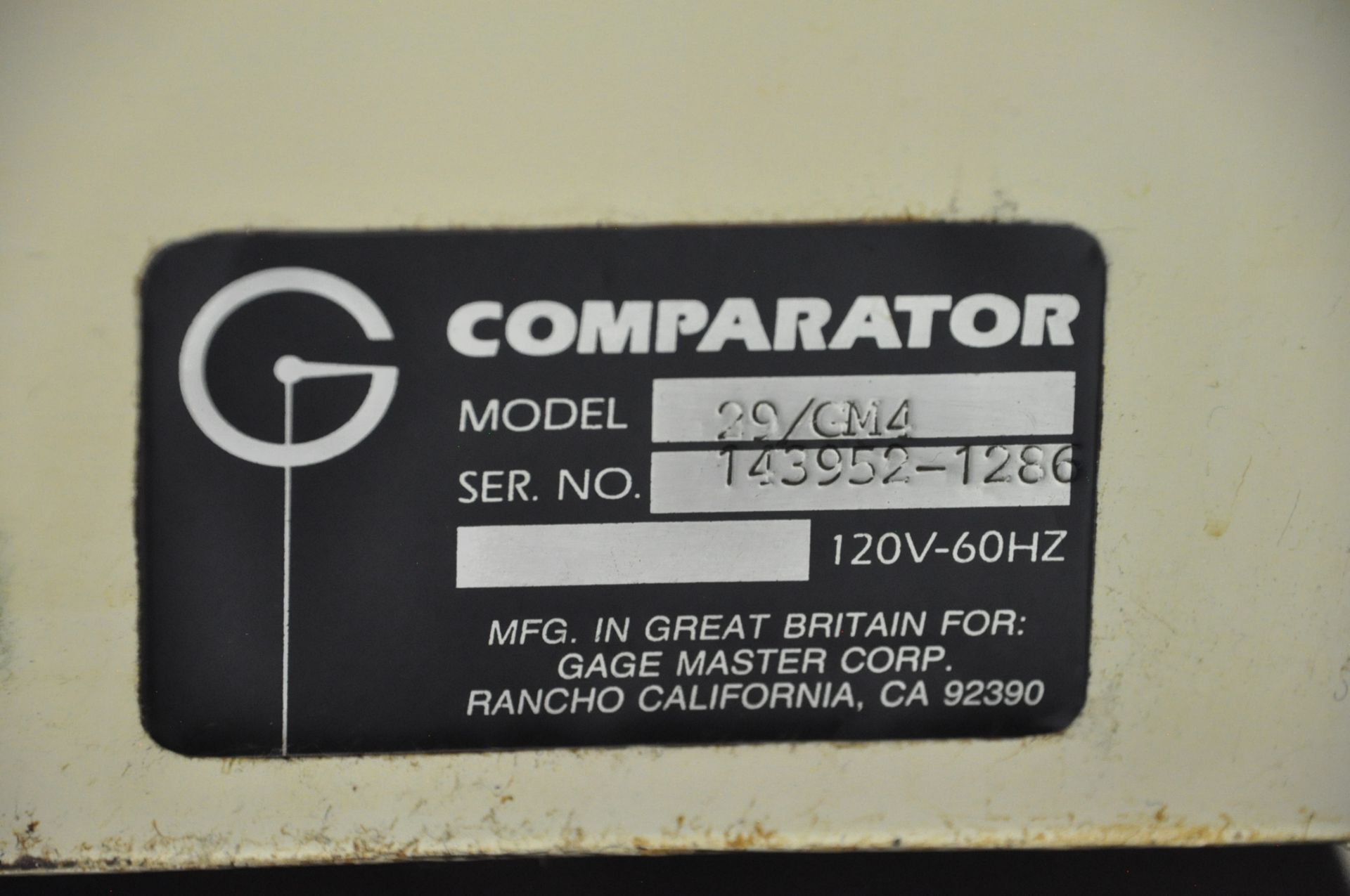Gage Master Series 20, Model 29GM4, 14" Optical Comparator, S/n 143952-1286, Cabinet Base - Image 4 of 4