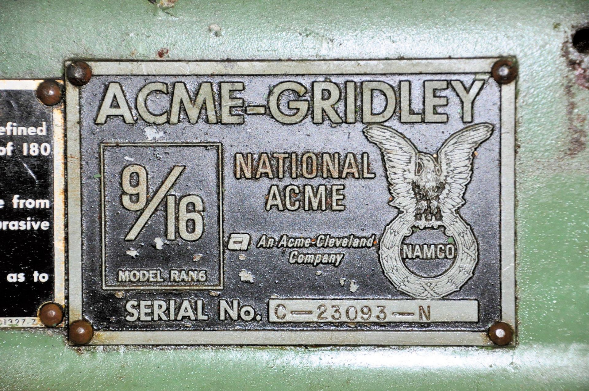 Acme-Gridley Model RAN-6, 9/16" bar Feed Screw Machine, 6-Barrel Feed, S/n C-23093-N - Image 6 of 8