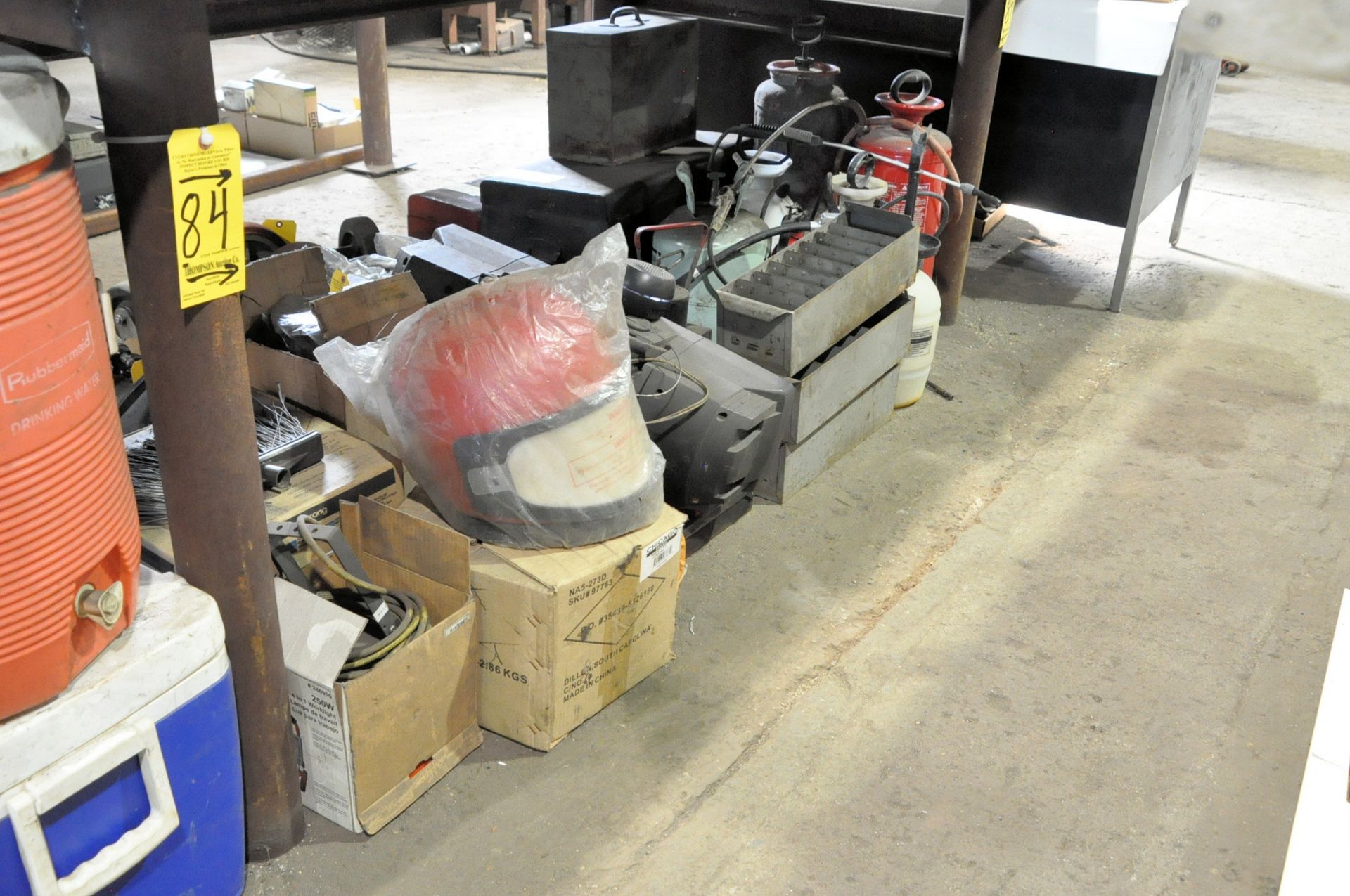 Lot-Pump Spray Cans, Magnet, Radio, 8" Flex Ducts, Bin Drawers, etc. on Floor Under (1) Side of - Image 5 of 5