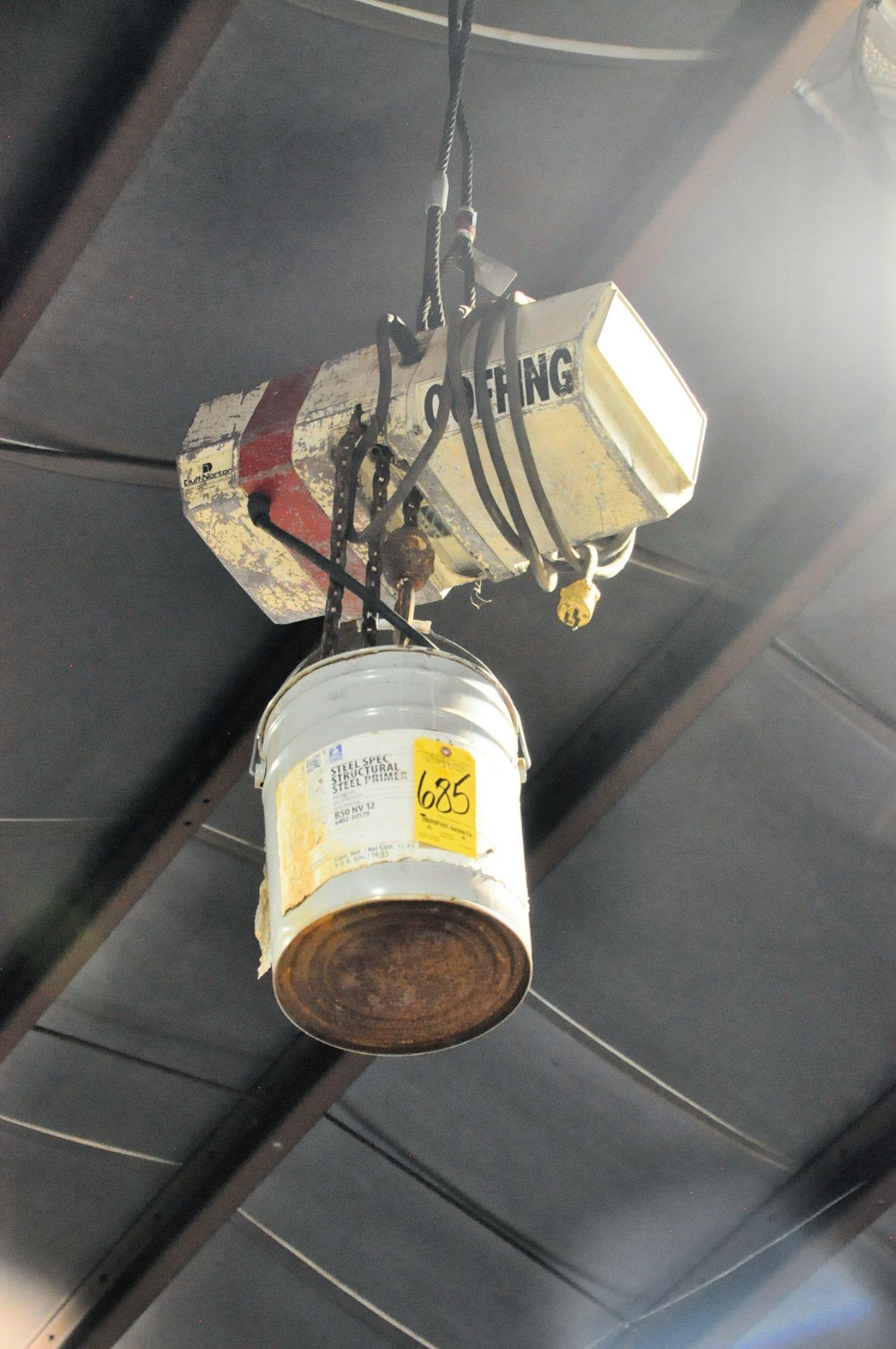 Coffing 1-Ton Electric Hoist, (Hanging from Ceiling)