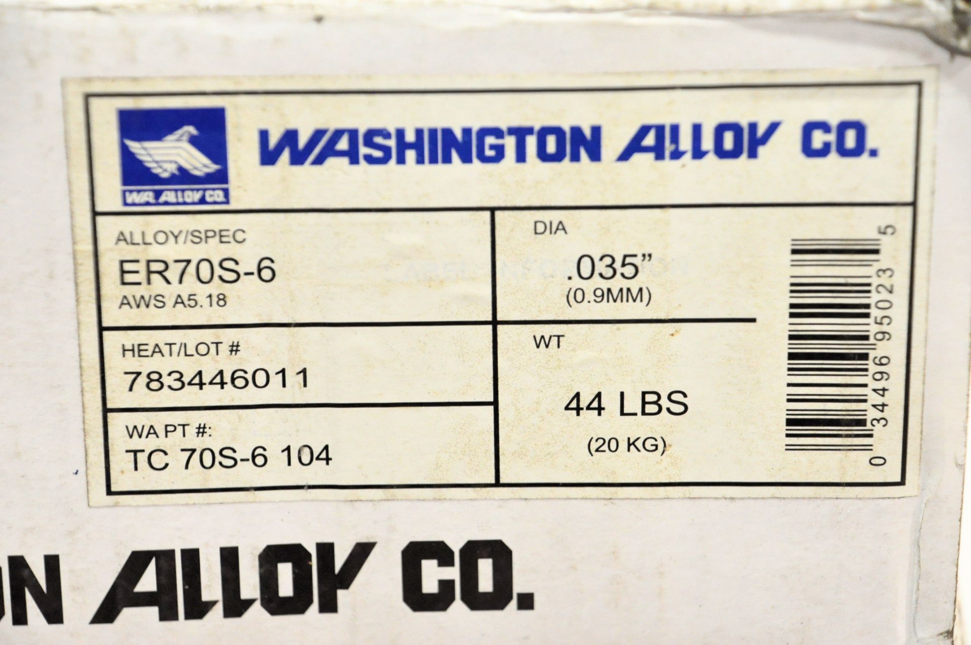 Lot-(2) Spools Washington Alloy .035, ER70S-6 Welding Wire - Image 2 of 3