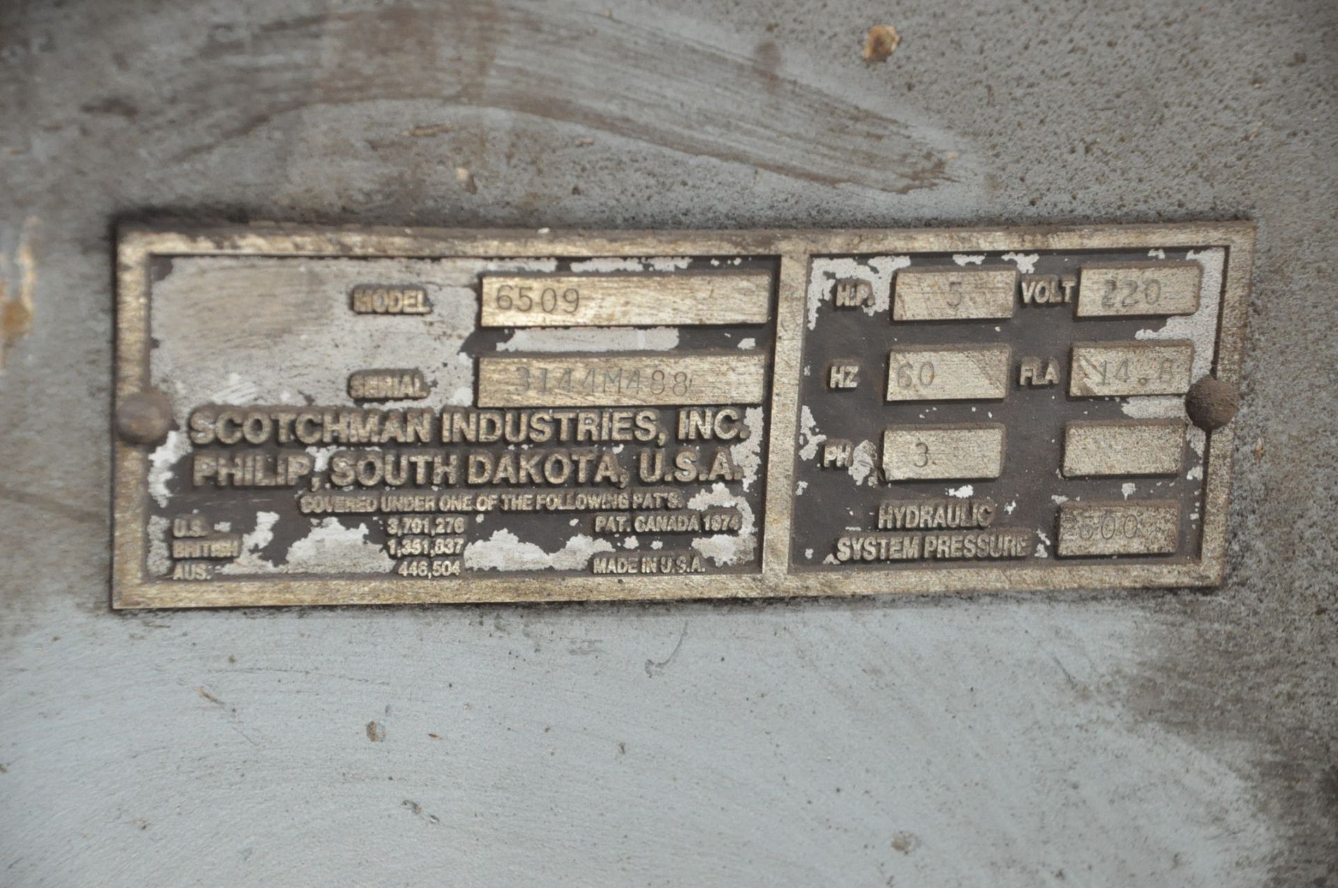 Scotchman Model 6509 Hydraulic Ironworker, 65-Ton Capacity, S/n N/a, 6" x 6" x 3/8" Angles, 24" x - Image 8 of 9