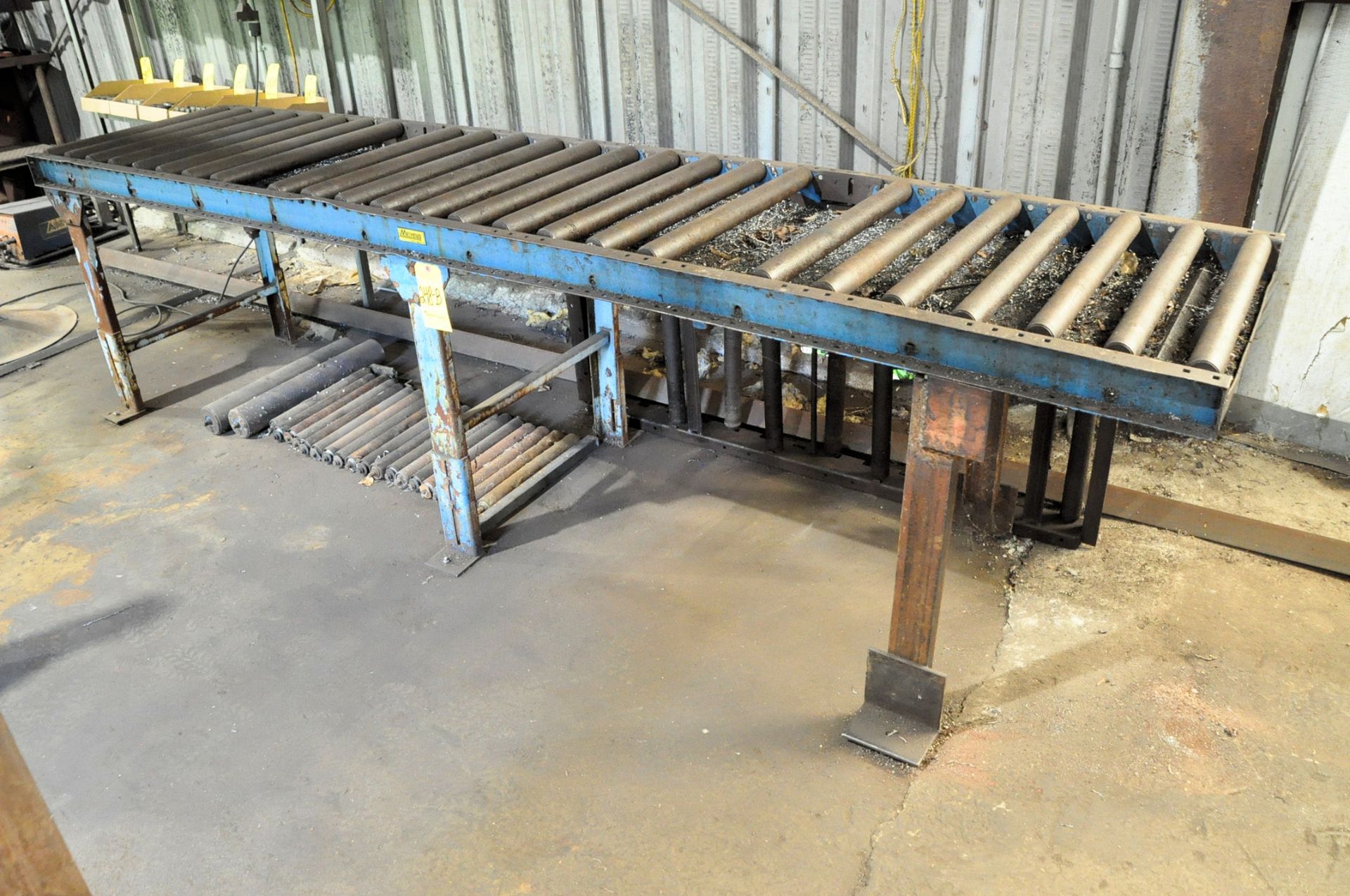 Mathews 24" x 120" Roller Feed Conveyor with Spare Rollers