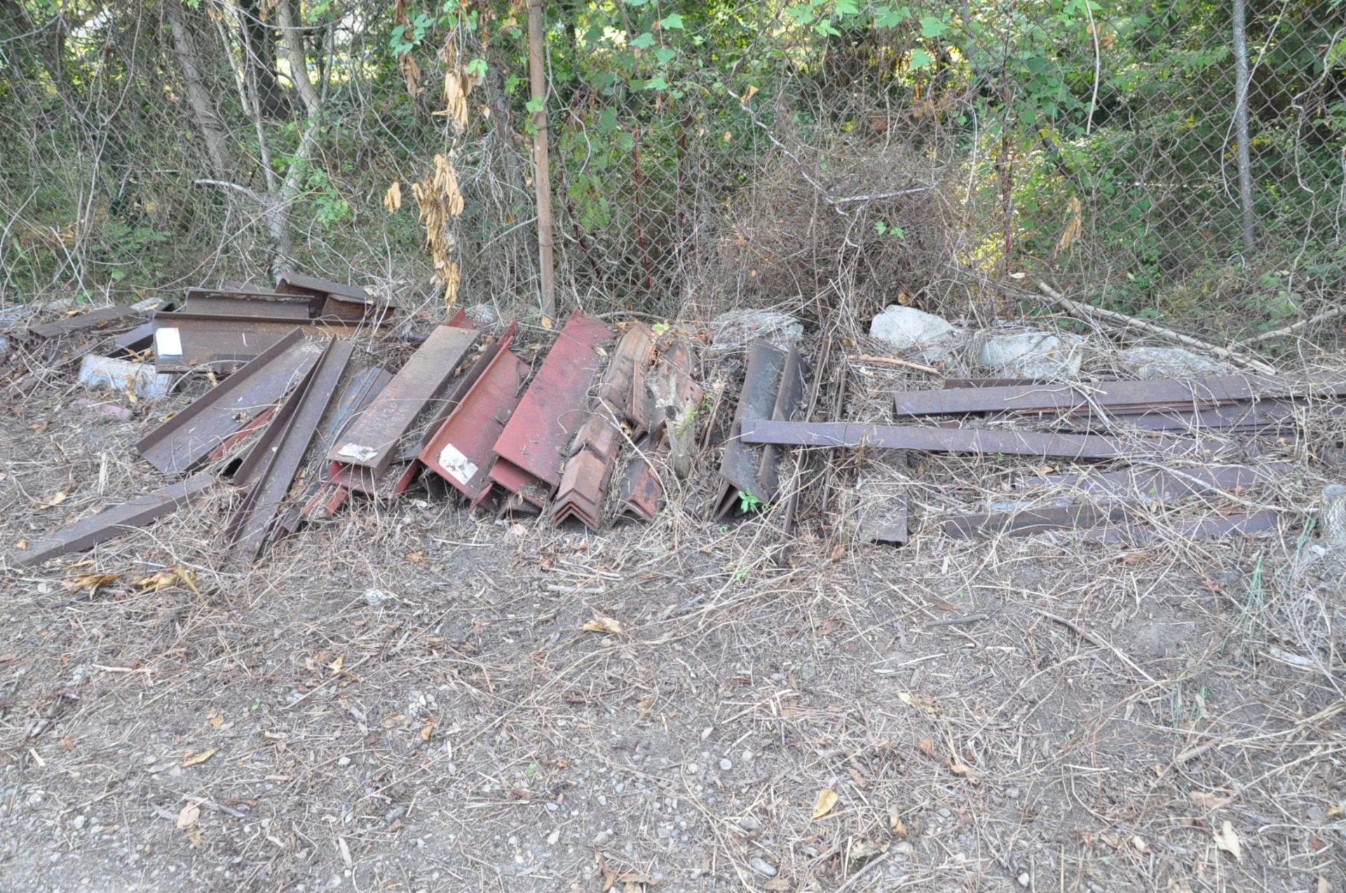 Lot-Various Steel Cutoff Stock Along (1) Fence, (Flat Bar Stock and Rack Not Included) - Image 5 of 16