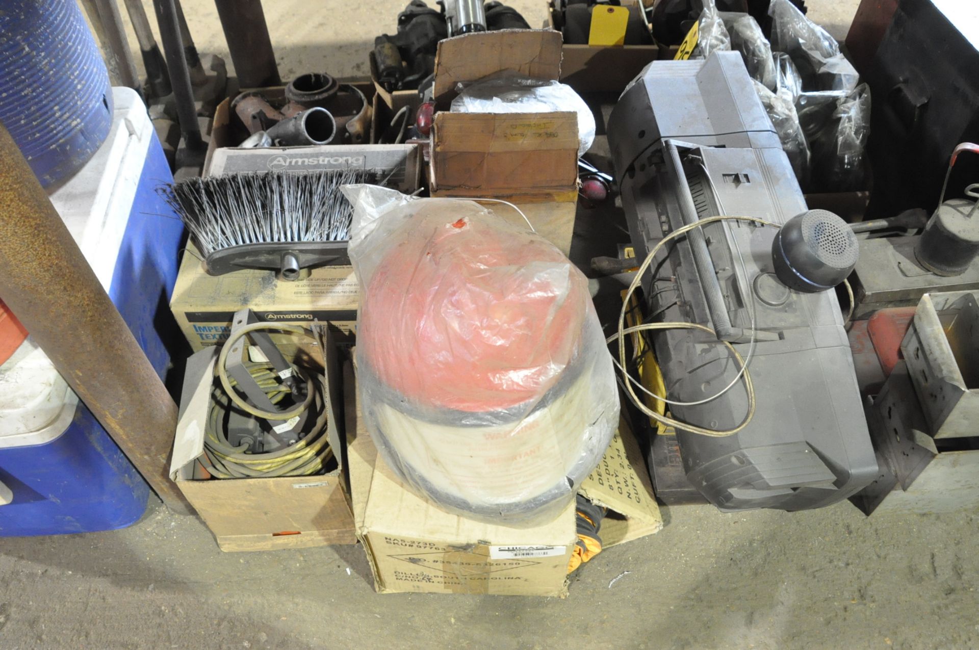 Lot-Pump Spray Cans, Magnet, Radio, 8" Flex Ducts, Bin Drawers, etc. on Floor Under (1) Side of - Image 4 of 5