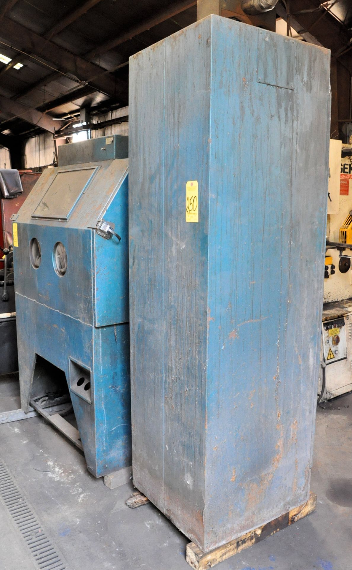 No Identifying Name 2-Hole Dry Shot Blast Cabinet, 42" x 24" Cabinet, with Collector - Image 2 of 3