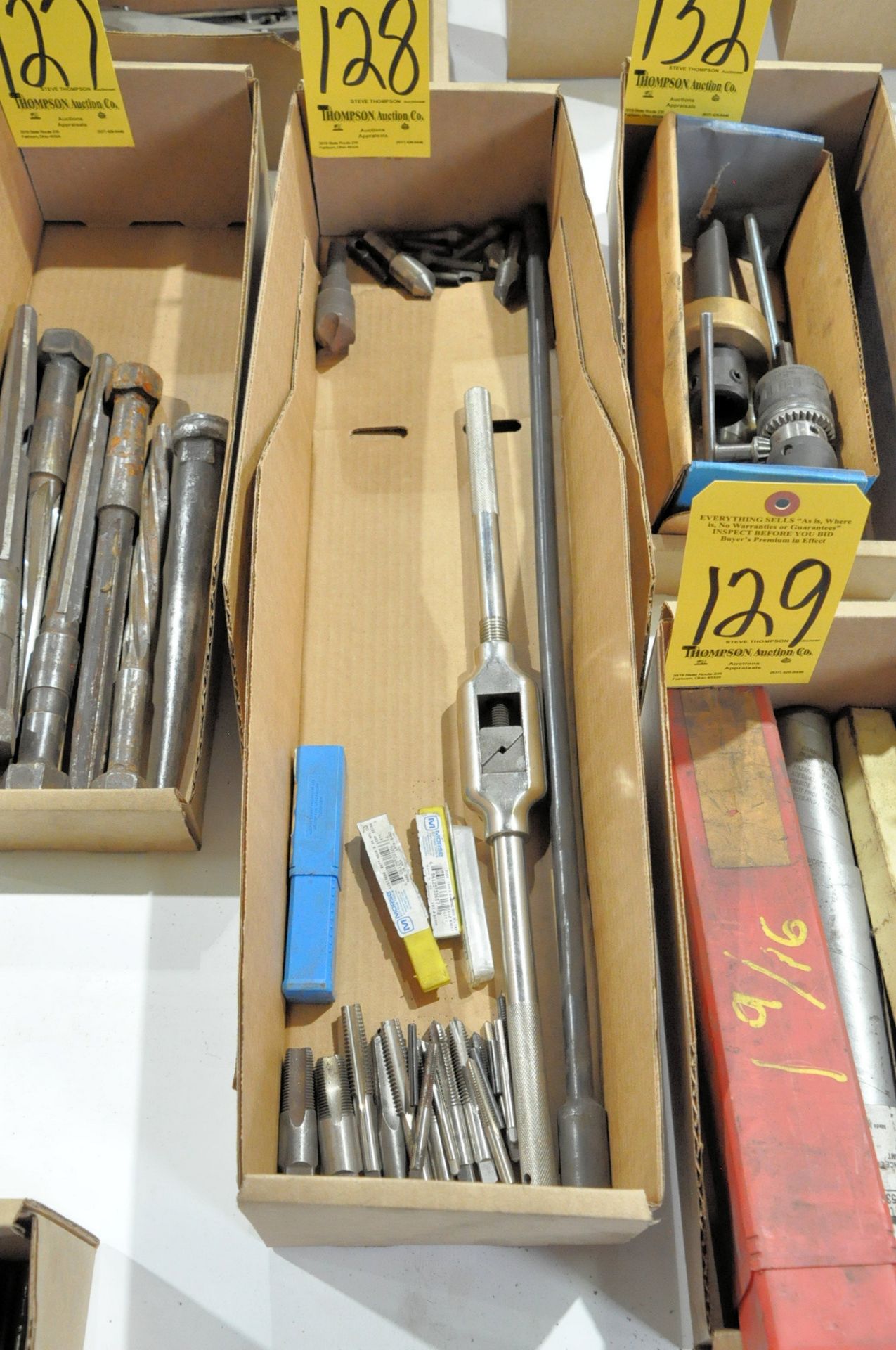 Lot-Tap Handles, Taps and Deburs in (1) Box with Tap and Die Set - Image 2 of 2