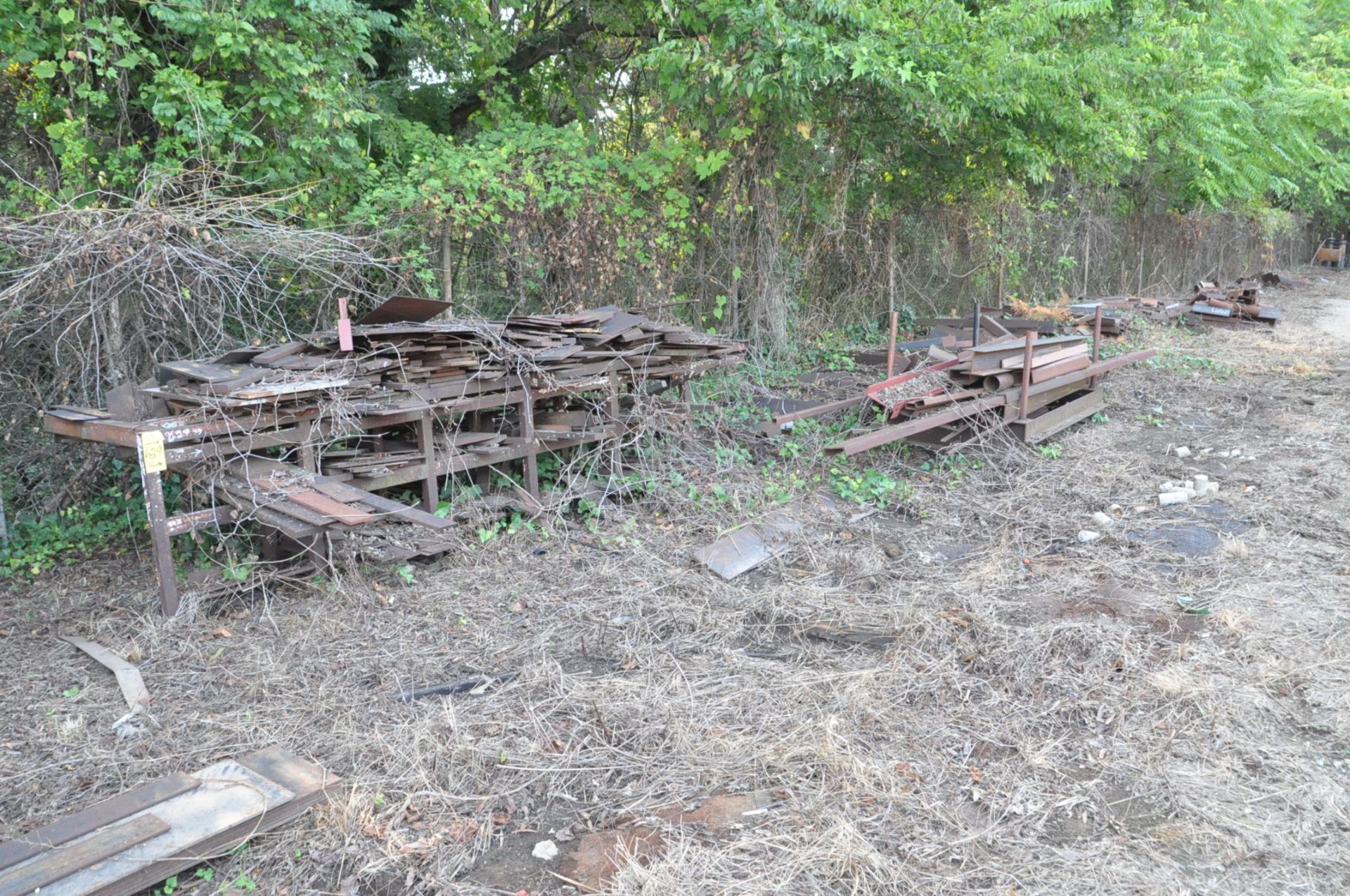 Lot-Various Steel Cutoff Stock Along (1) Fence, (Flat Bar Stock and Rack Not Included) - Image 9 of 16