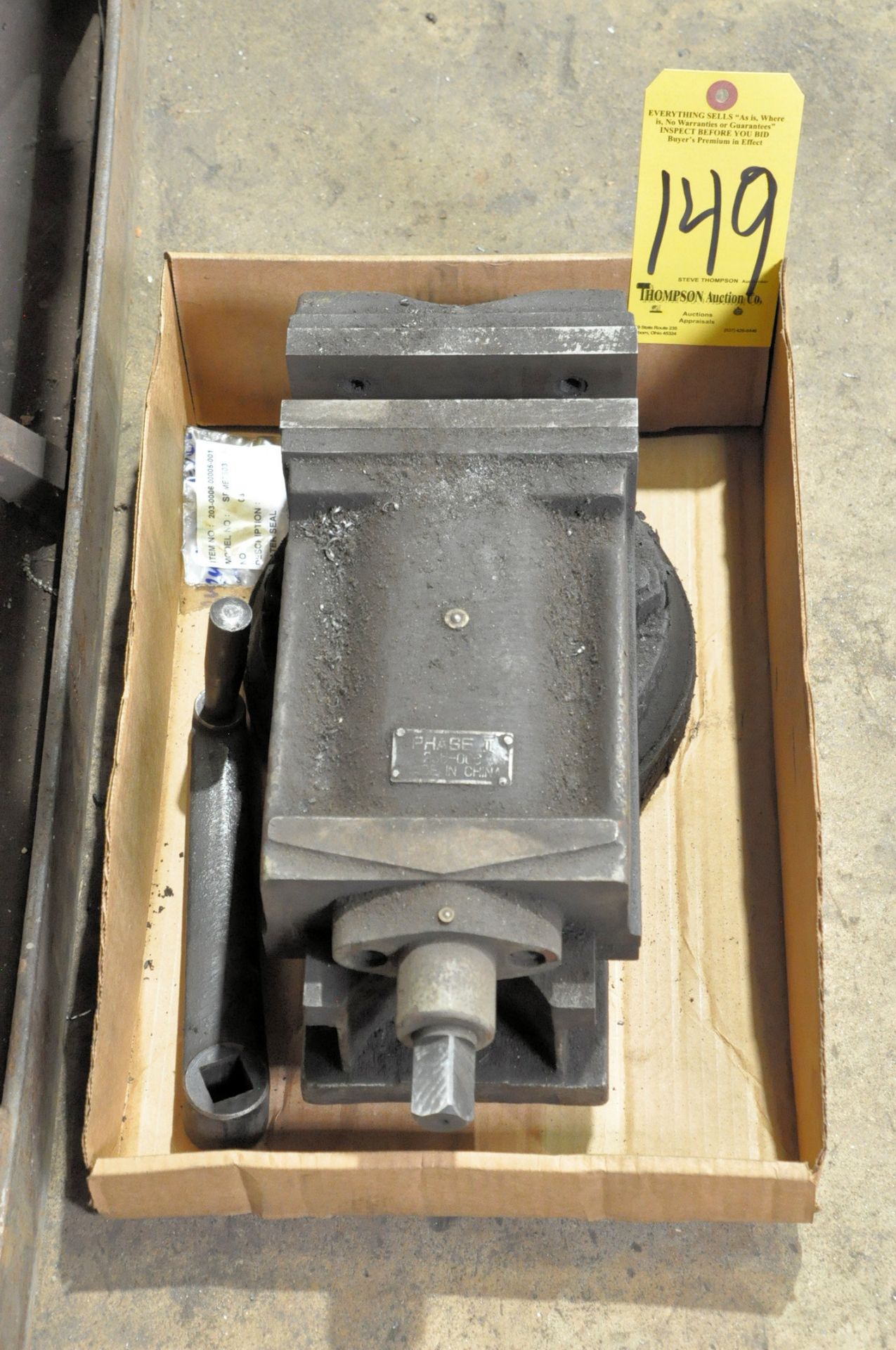 Phase II 6" Machine Vise with Rotary Base in (1) Box on Floor Under (1) Table