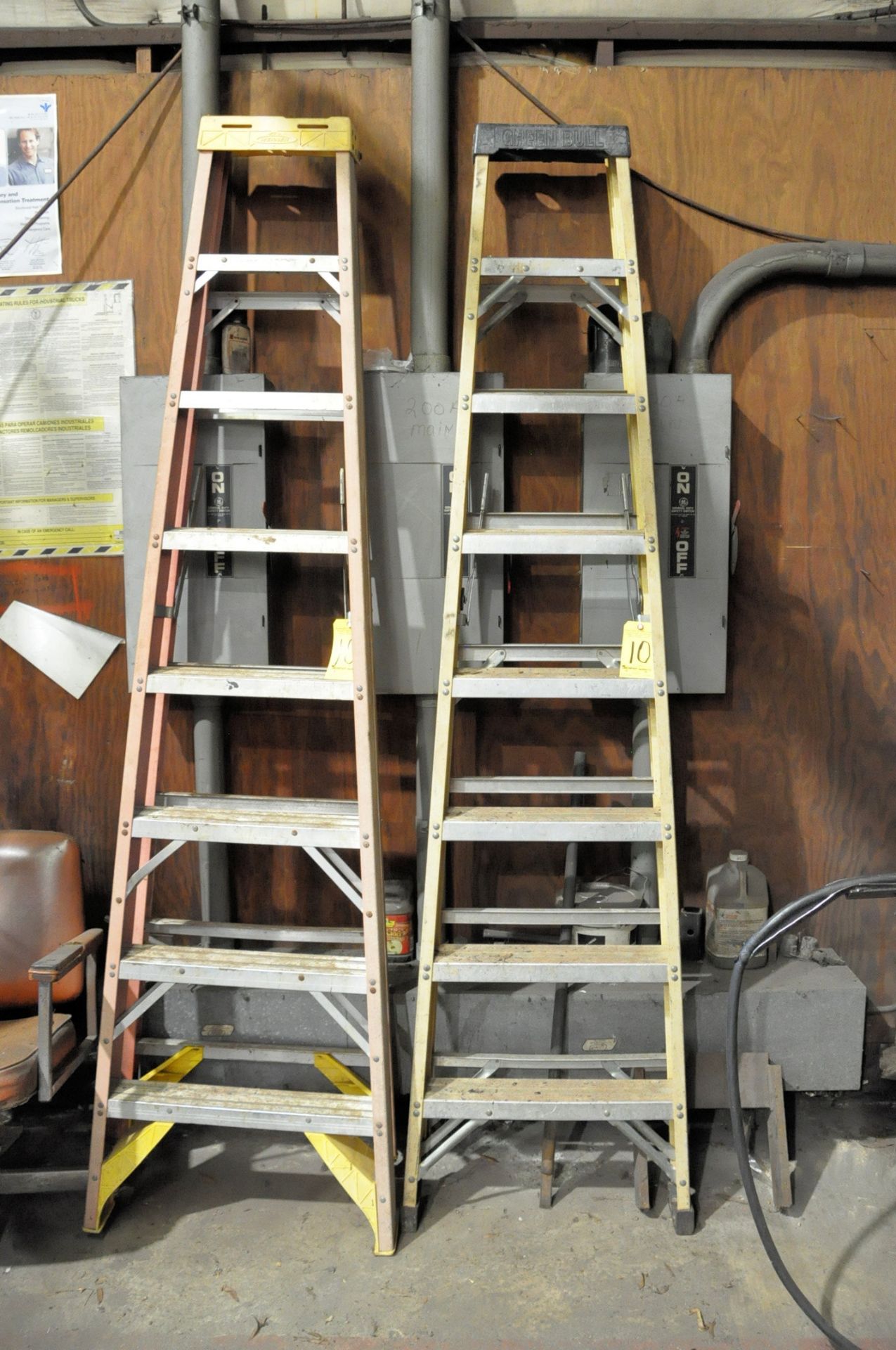 Lot-(2) 8' Fiberglass Step Ladders