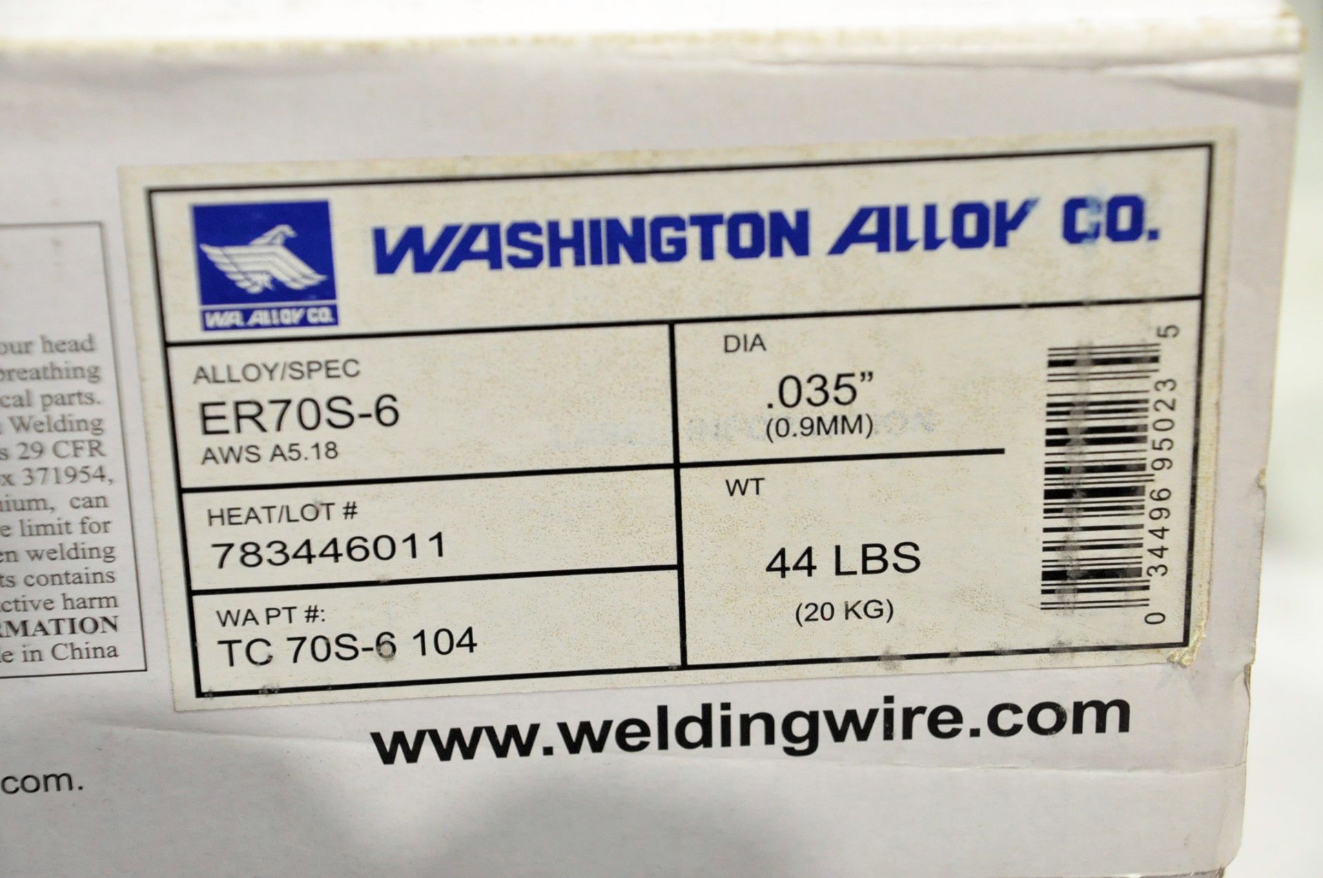 Lot-(2) Spools Washington Alloy .035, ER70S-6 Welding Wire - Image 2 of 3