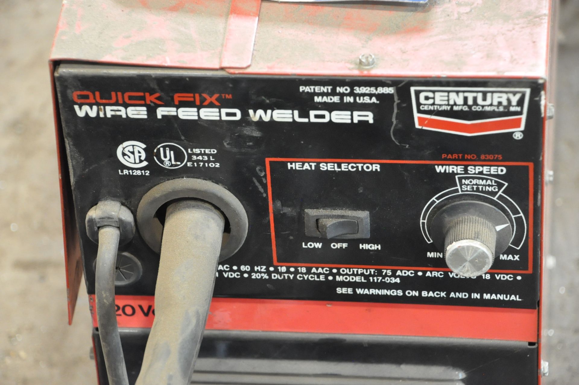Century Model 117-034-901, Quick Fix Wire Feed Welder, S/n 0998502, with Leads, 120-Volt 1-PH - Image 2 of 3