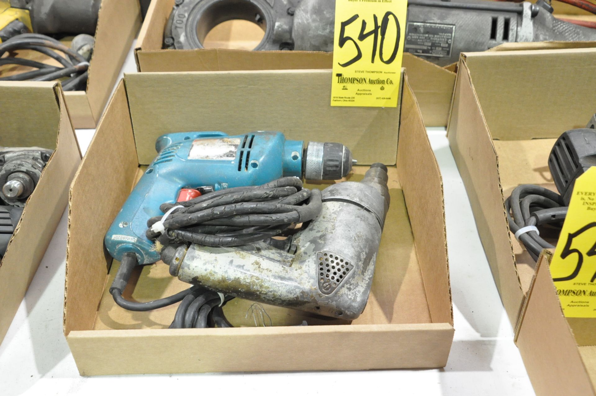 Lot-(1) Makita and (1) No Name Electric Drills in (1) Box