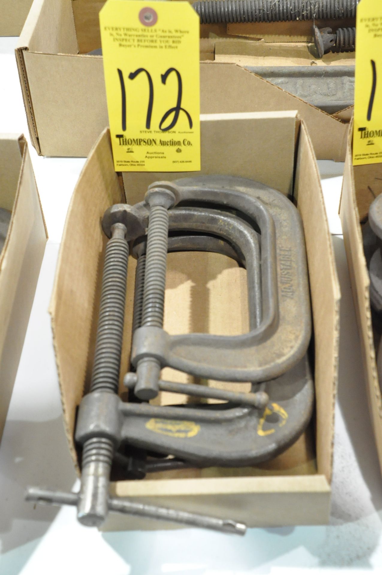 Lot-(1) 5" and (2) 6" C-Clamps in (1) Box