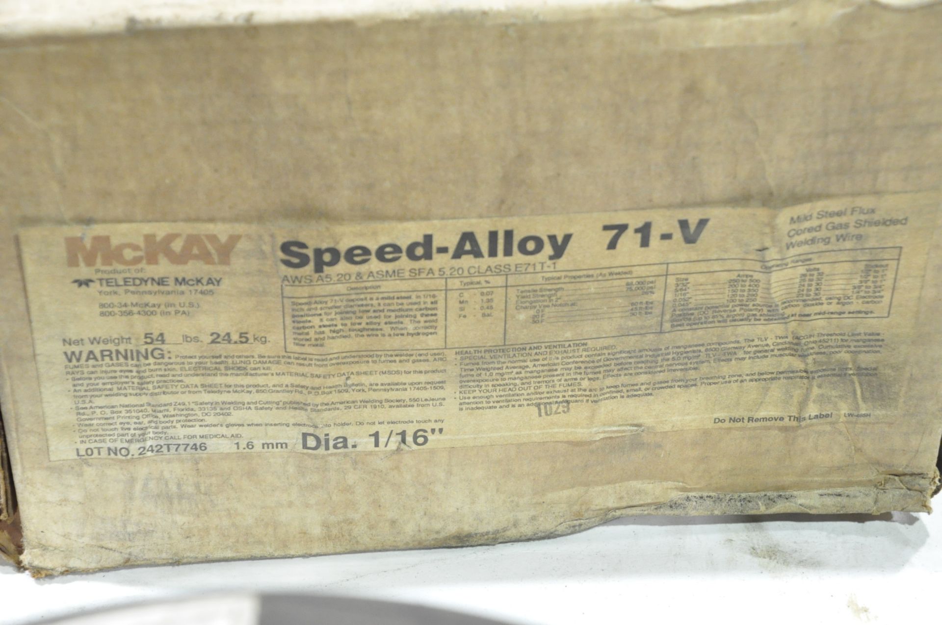 Spool McKay Speed Alloy 71-V Welding Wire - Image 2 of 2