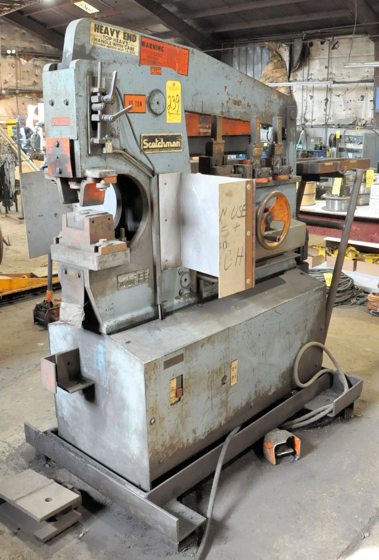 Scotchman Model 6509 Hydraulic Ironworker, 65-Ton Capacity, S/n N/a, 6" x 6" x 3/8" Angles, 24" x