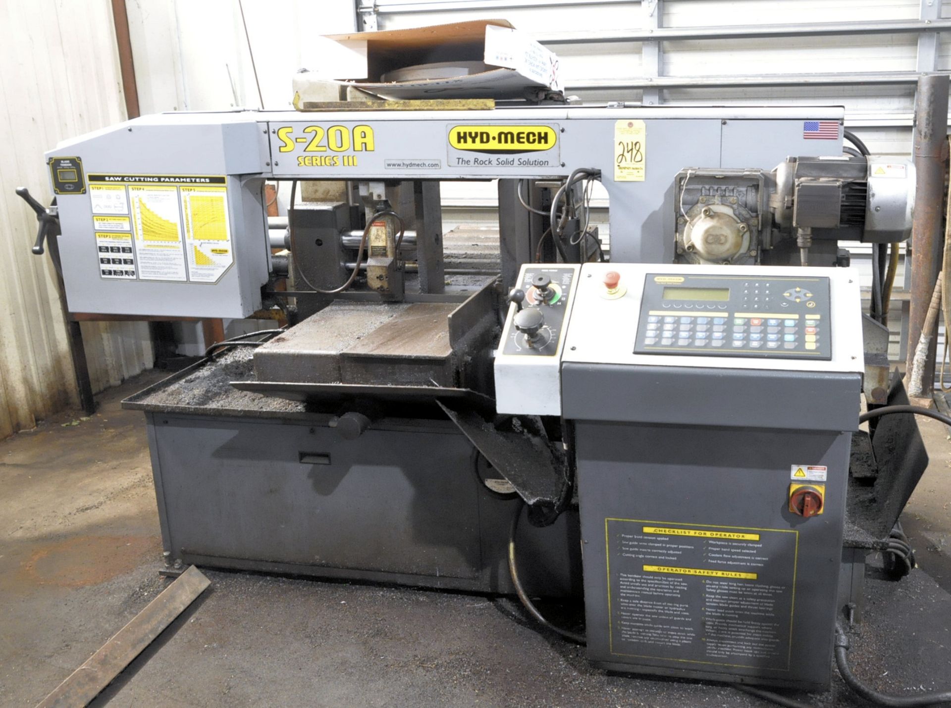 HydMech Model S20A-III, Series III, Fully Automatic Horizontal Metal Cutting Band Saw, S/n - Image 2 of 8