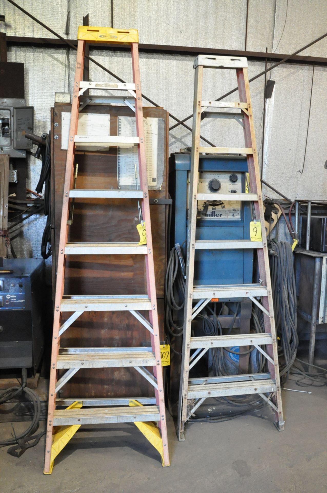 Lot-(2) 8' Fiberglass Step Ladders