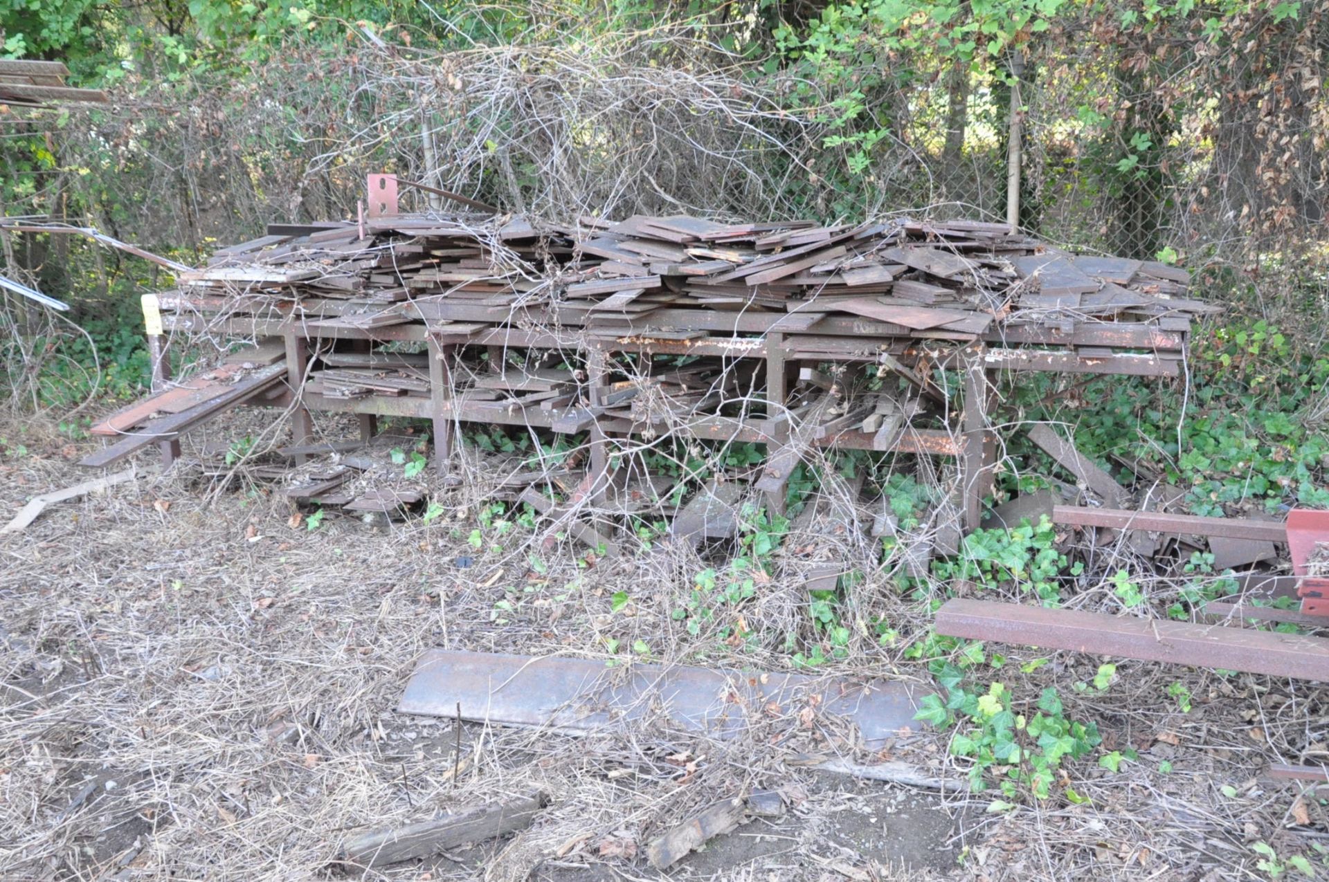 Lot-Various Steel Cutoff Stock Along (1) Fence, (Flat Bar Stock and Rack Not Included) - Image 15 of 16