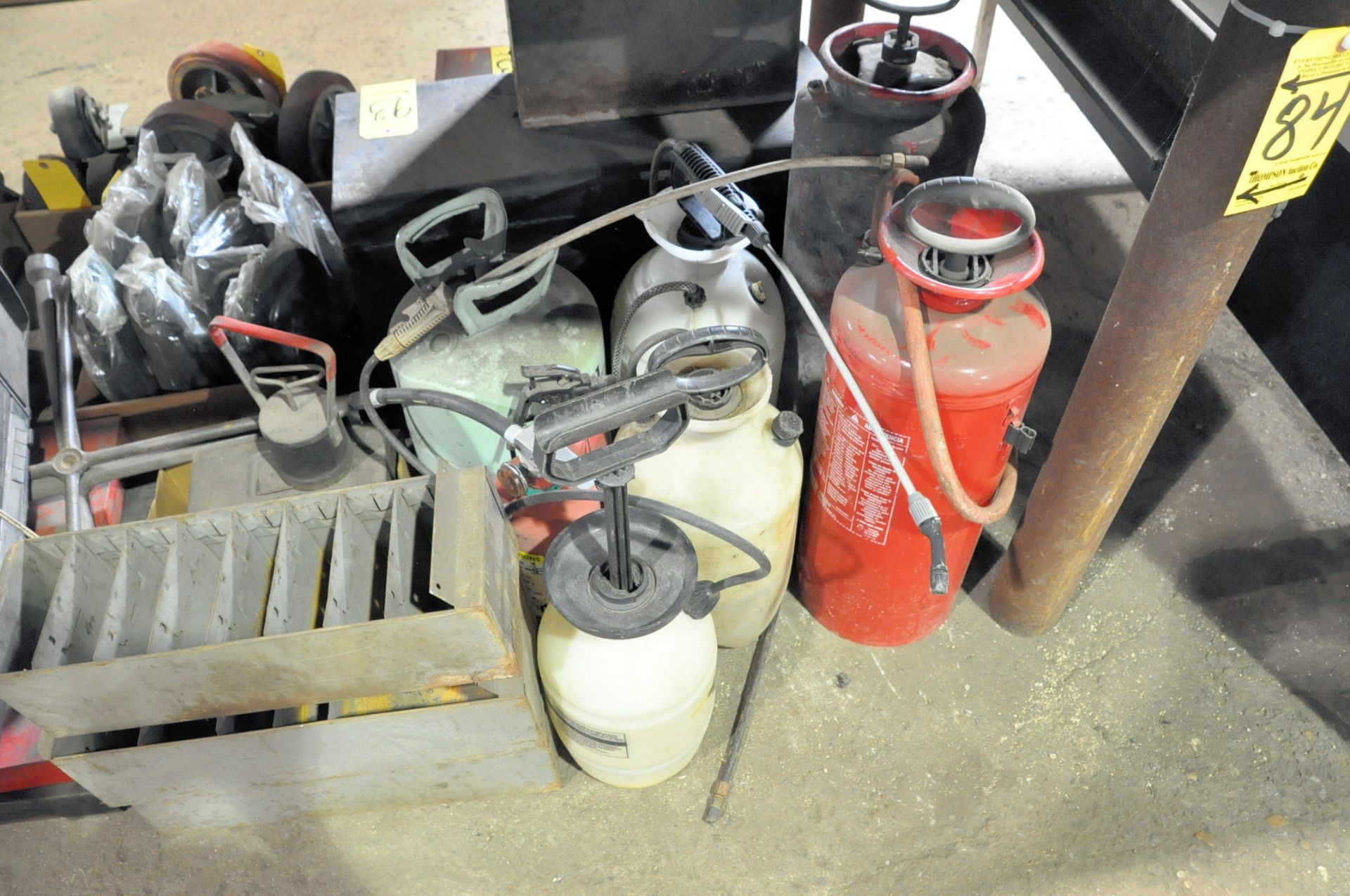 Lot-Pump Spray Cans, Magnet, Radio, 8" Flex Ducts, Bin Drawers, etc. on Floor Under (1) Side of - Image 2 of 5