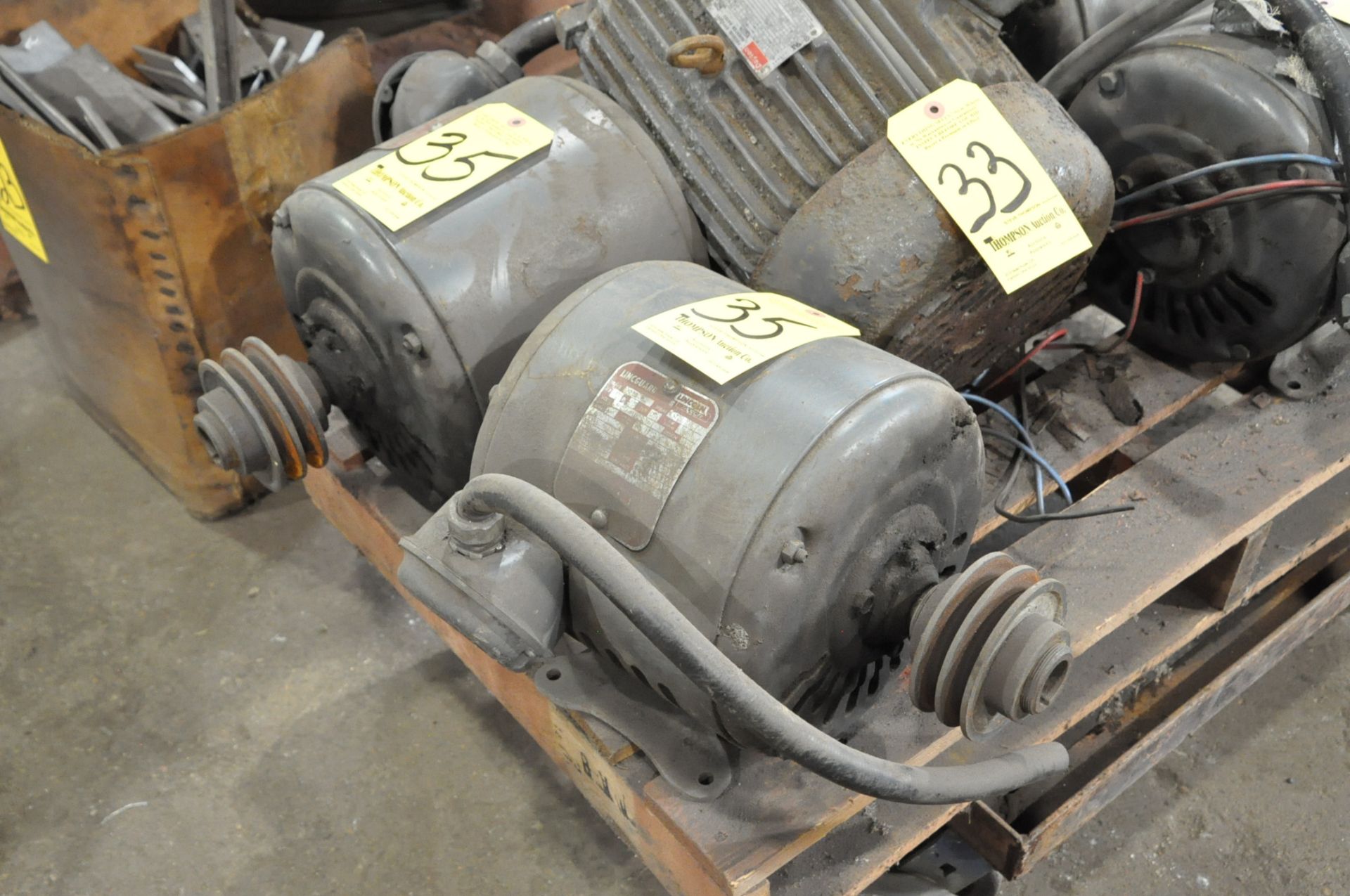 Lot-(2) Lincoln 3-HP 3-PH Electric Motors