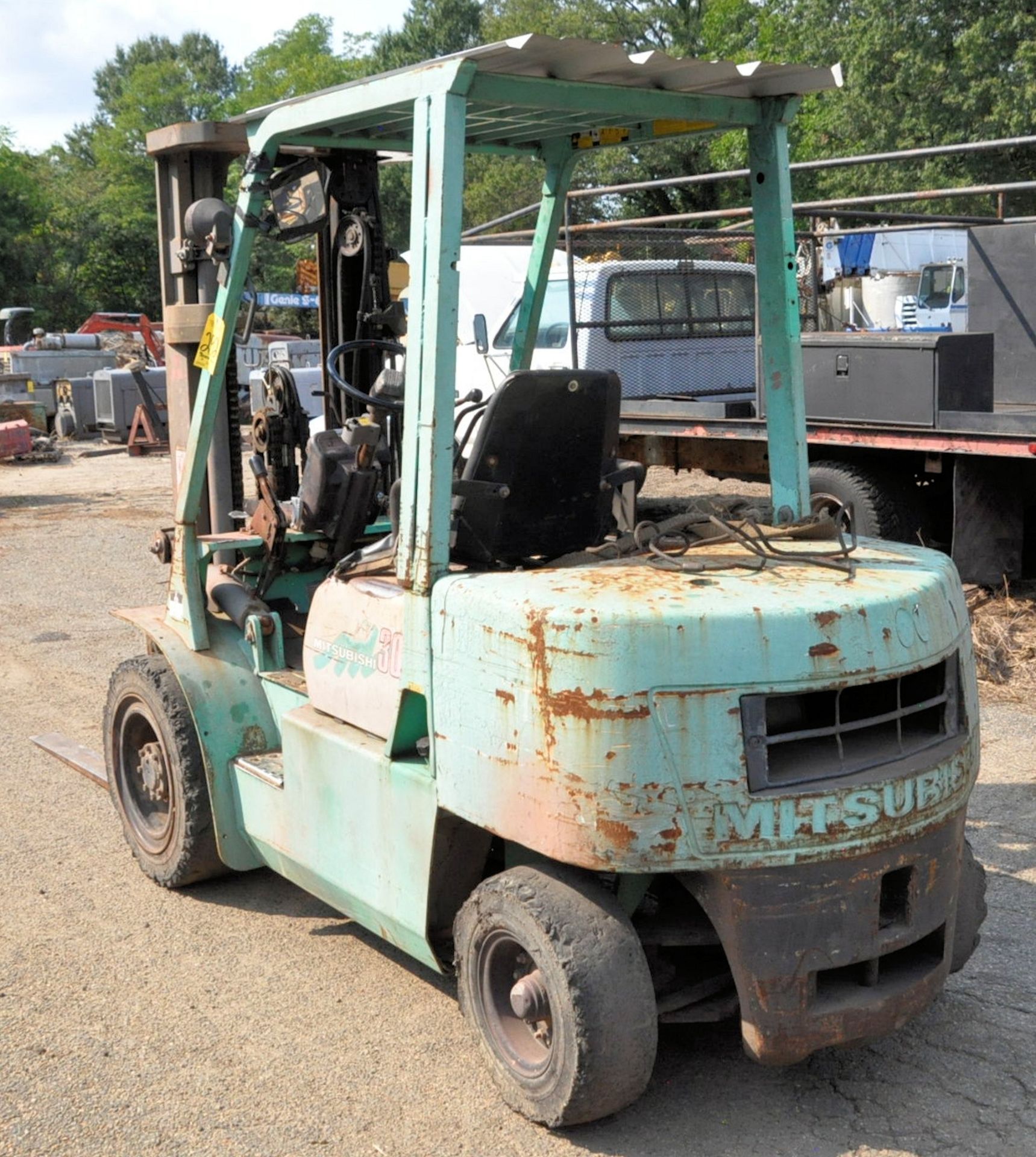 Mitsubishi Model 30, 6,000-Lbs. x 186" Lift Capacity, Diesel Fork Lift Truck, S/n AF14C-30427, 3- - Image 4 of 7