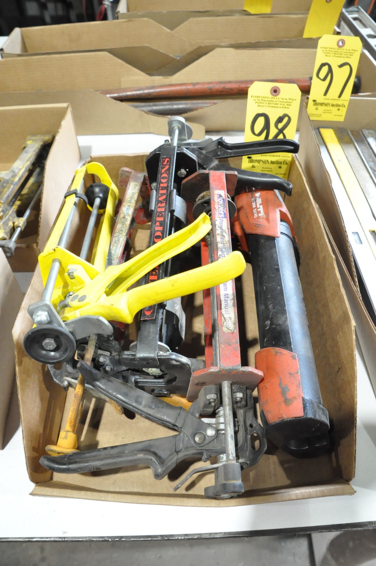 Lot-Various Industrial Caulk and Adhesive Guns in (1) Box