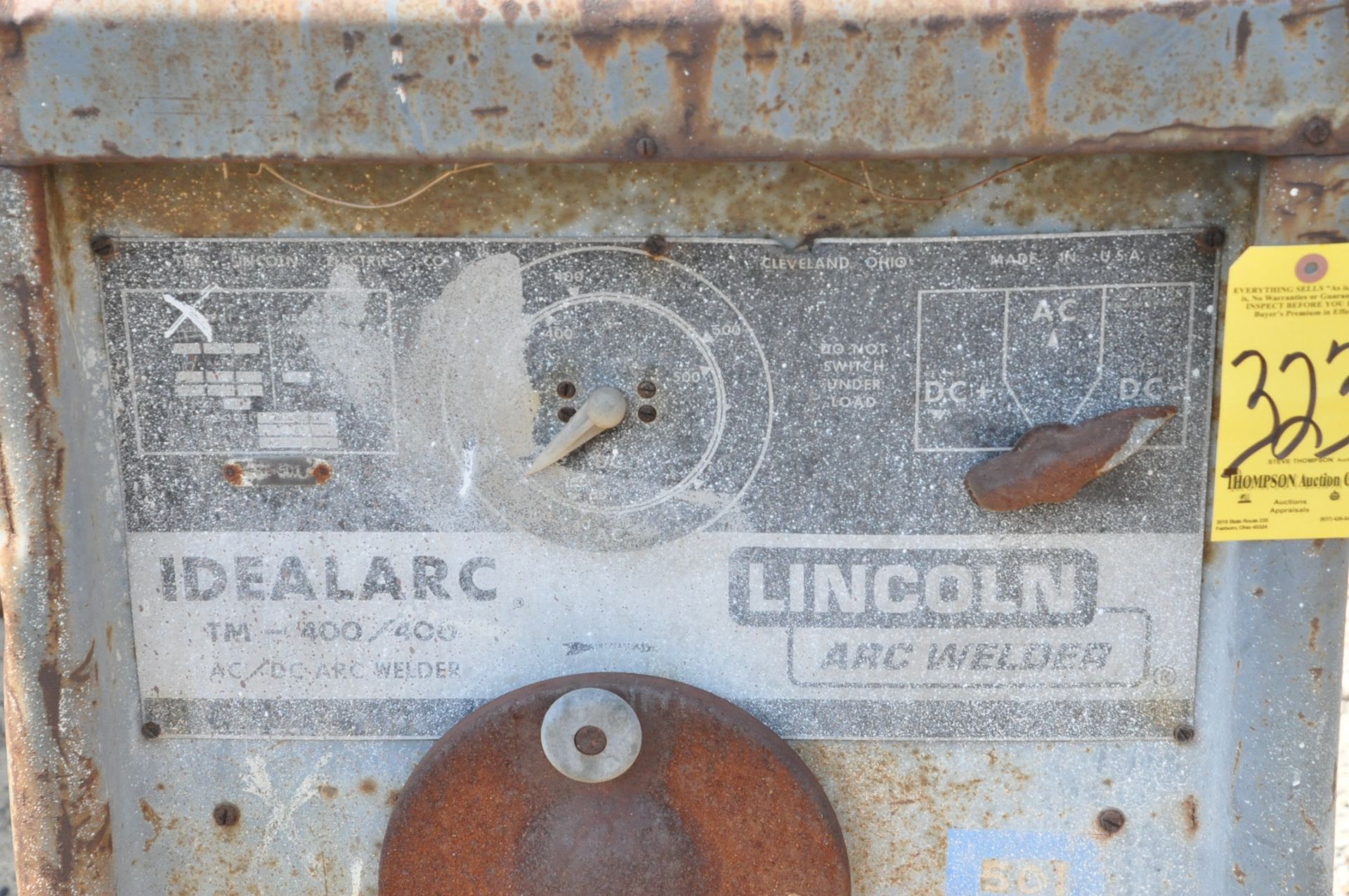 Lincoln Idealarc Model TM-400/400 AC/DC Arc Welder Power Source, S/n N/a - Image 2 of 3